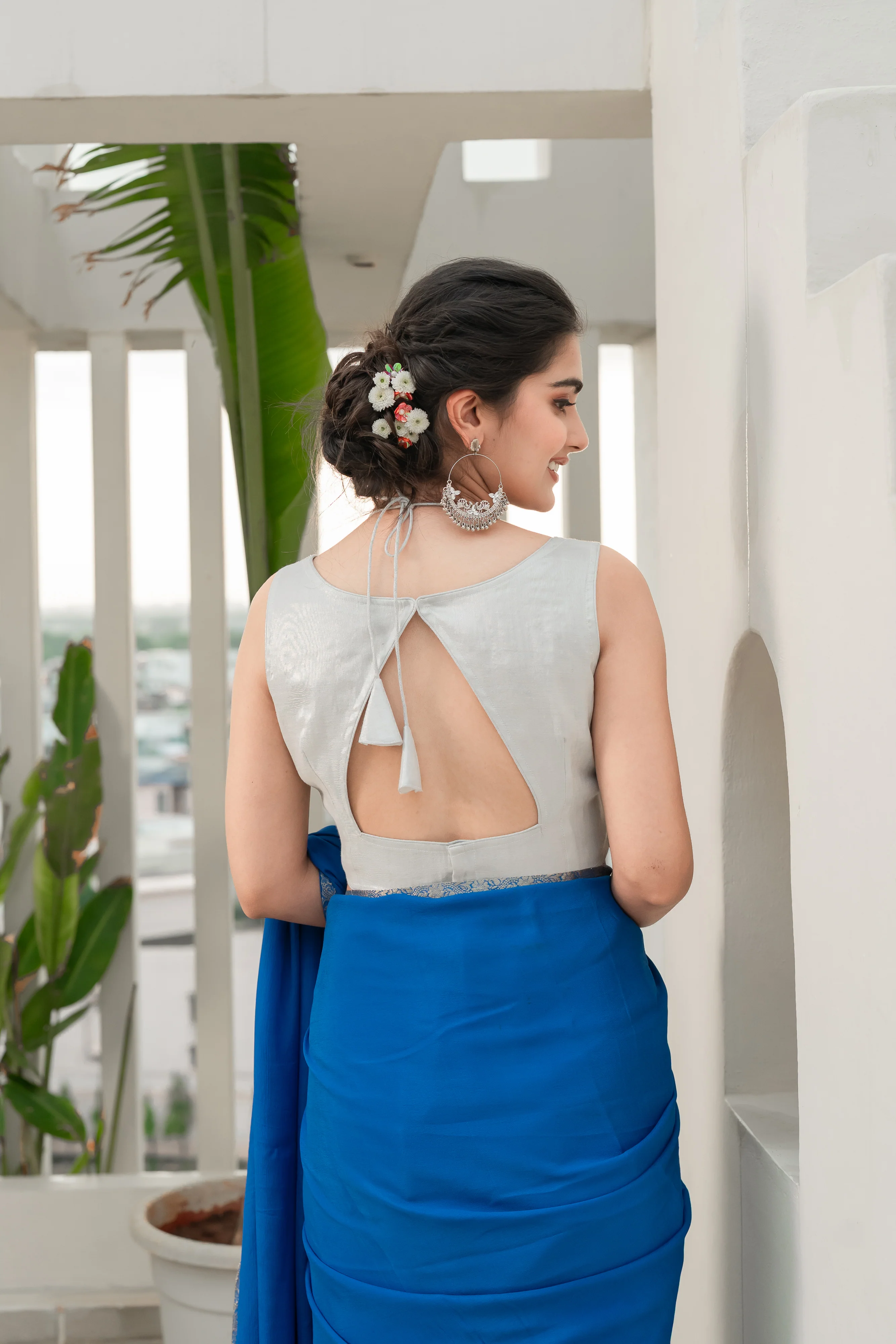 Amodini Designer Studio Women Embellished Sweetheart Neck Saree Blouse - Image 2
