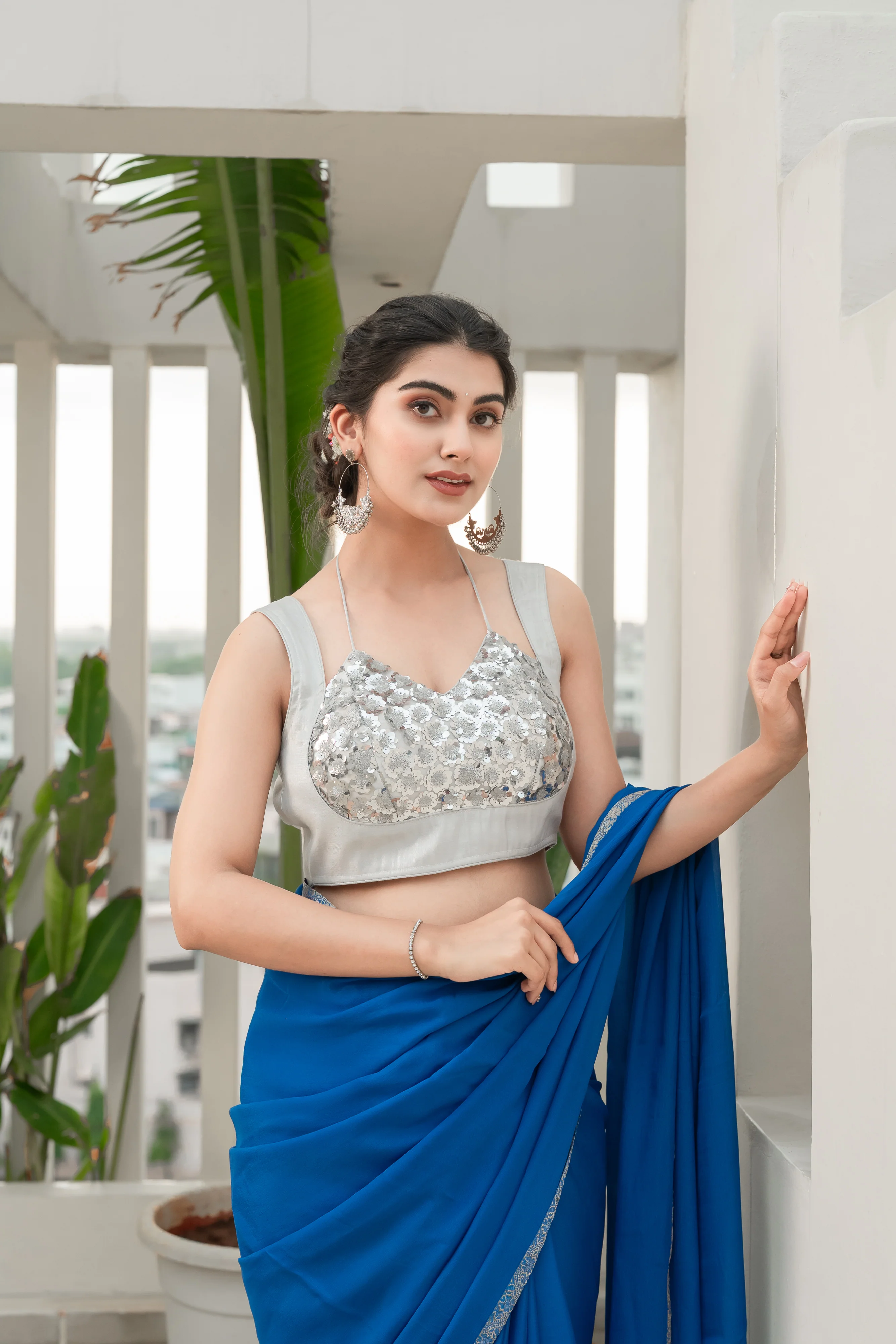 Amodini Designer Studio Women Embellished Sweetheart Neck Saree Blouse - Image 4