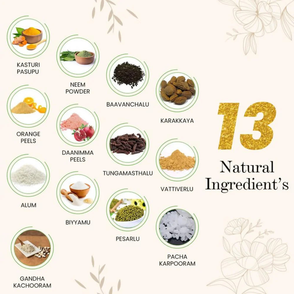 Anuhya Herbal Bath Natural Sunnipindi Powder - Image 5