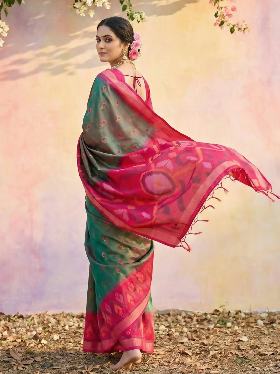 Astita Mehndi Soft Silk Saree - Image 3