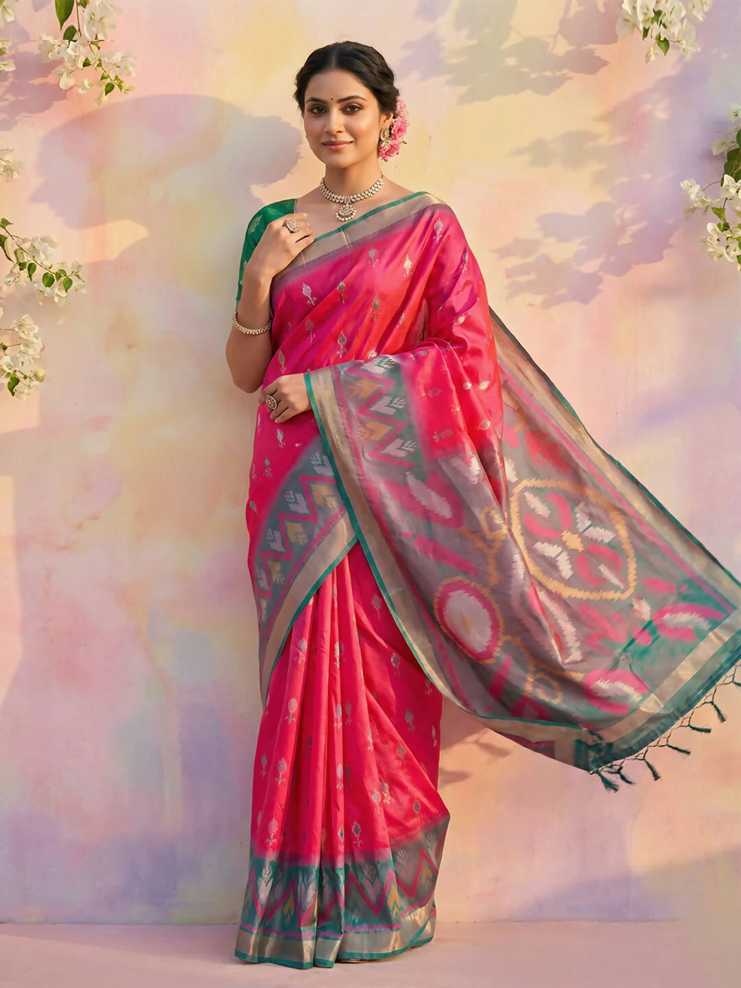 Astita Pink Soft Silk Saree