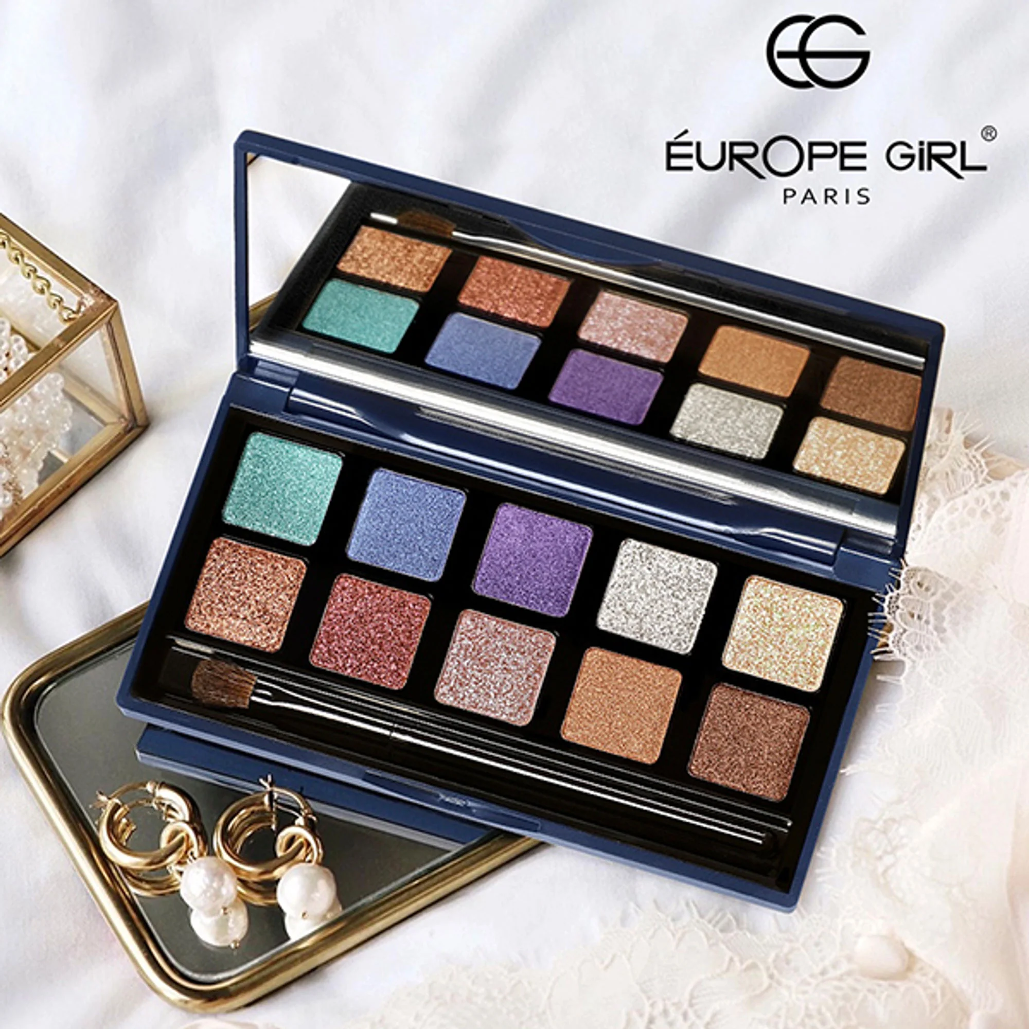 Europe Girl 10 Colour Eyeshadow Secret Palette - Diamond Dust - Image 5