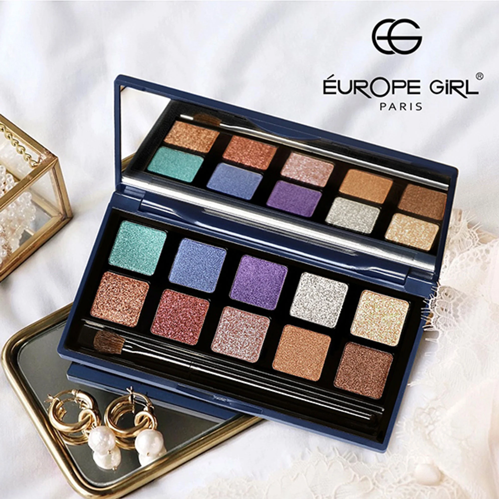 Europe Girl 10 Colour Eyeshadow Secret Palette - Rose Petal - Image 5