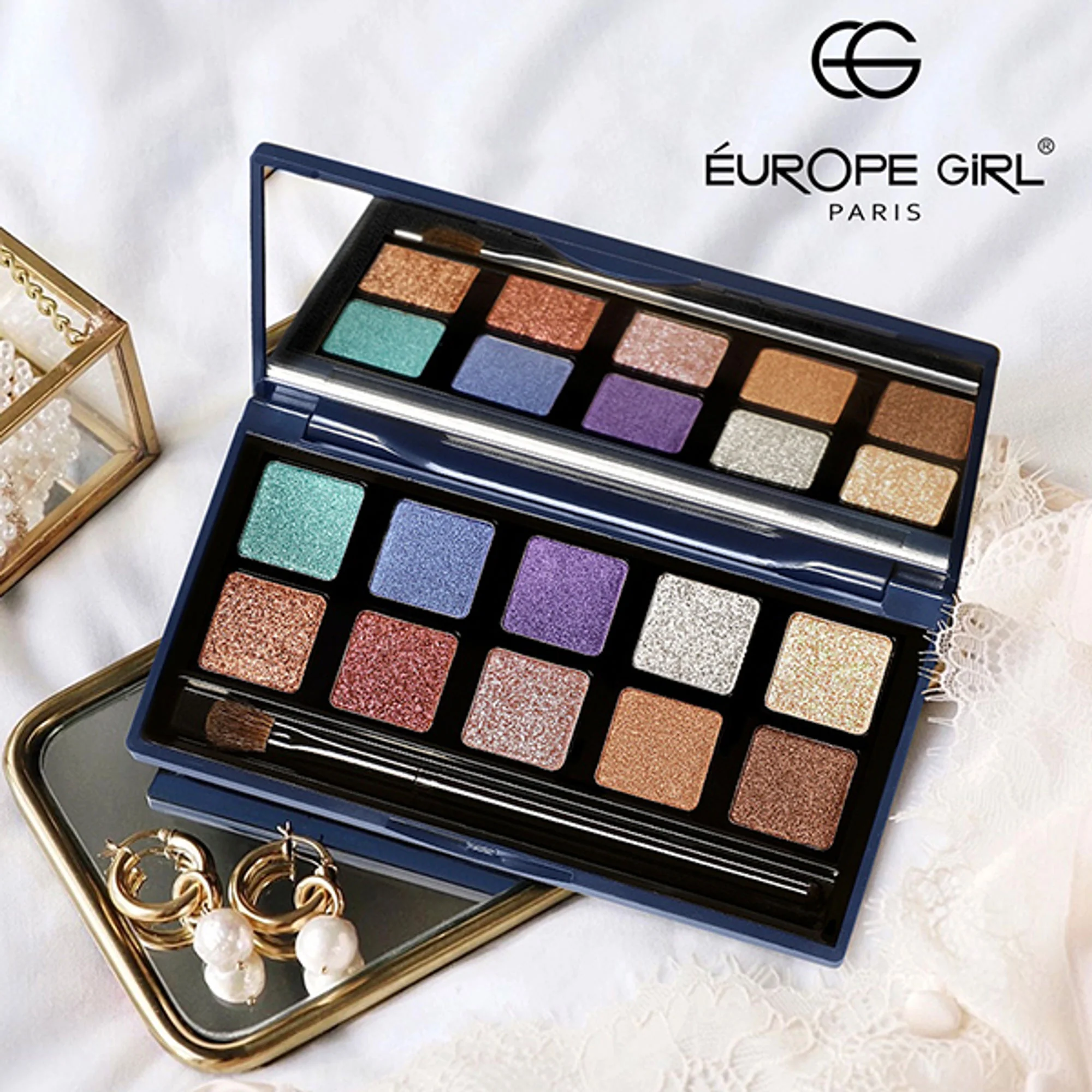 Europe Girl 10 Colour Eyeshadow Secret Palette - Rose Petal - Image 6