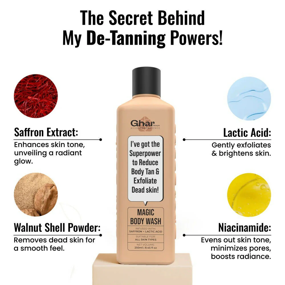 Ghar Soaps Magic De-Tan Body Wash For Tan Removal - Image 3