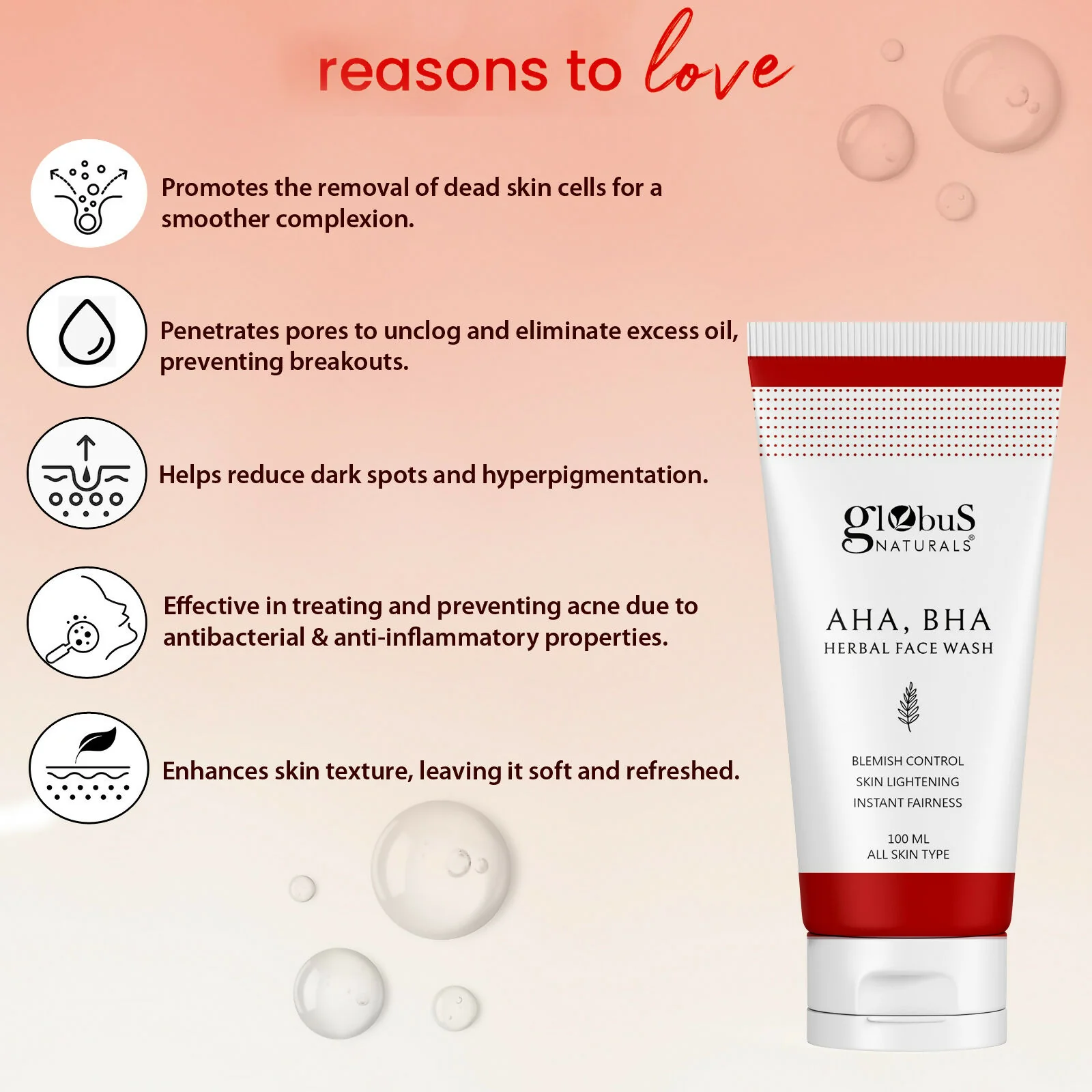 Globus Naturals AHA BHA Herbal Face Wash - Image 5