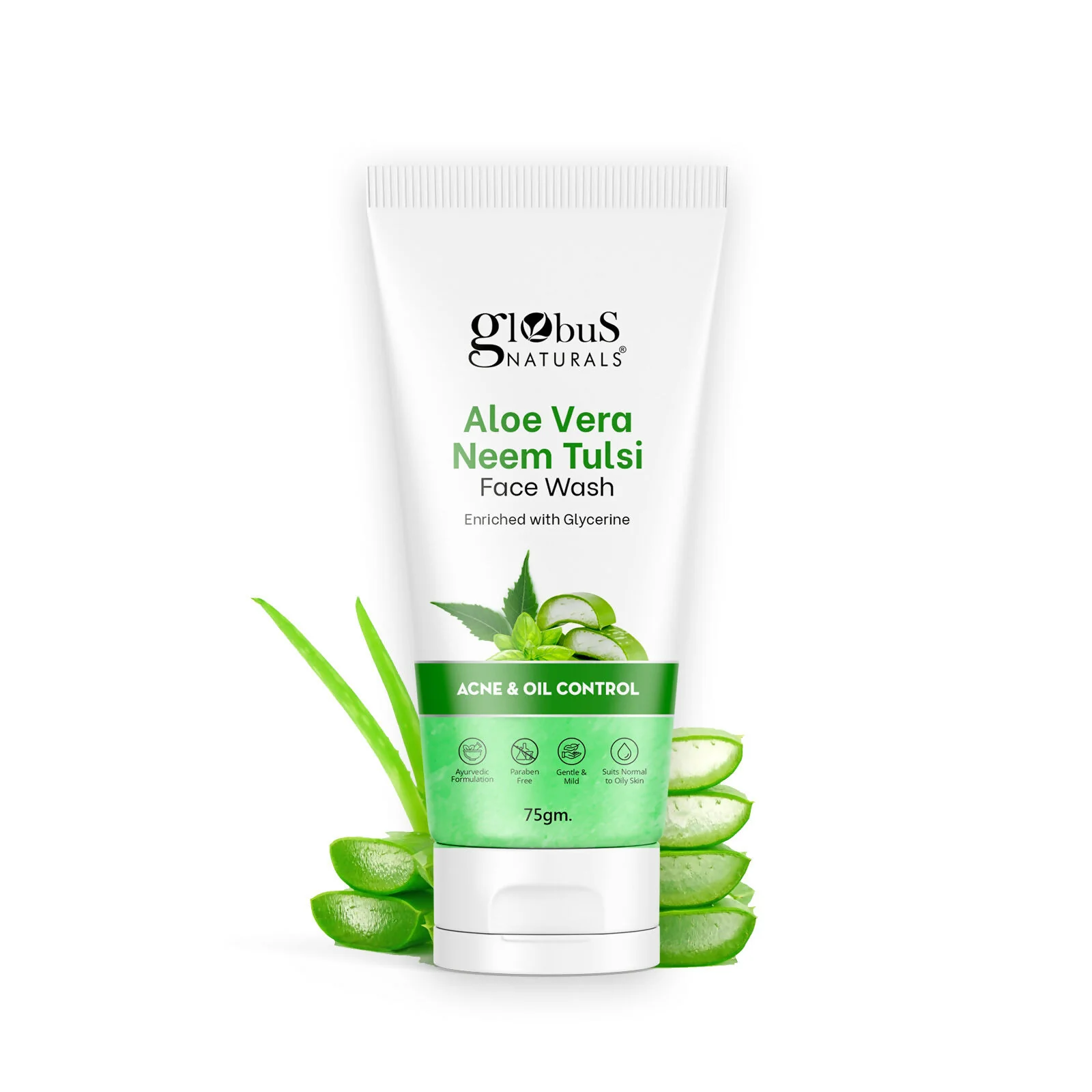 Globus Naturals Aloe vera Neem Tulsi Enriched With Glycerin & Oil Control Formula - Image 4