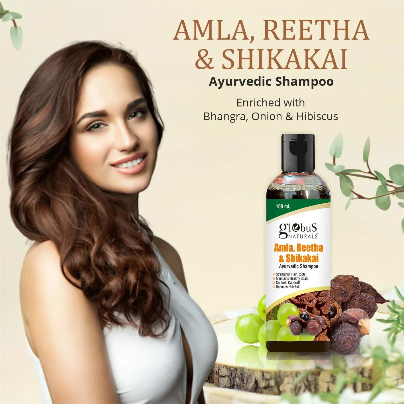 Globus Naturals Amla Reetha Shikakai Shampoo - Image 3