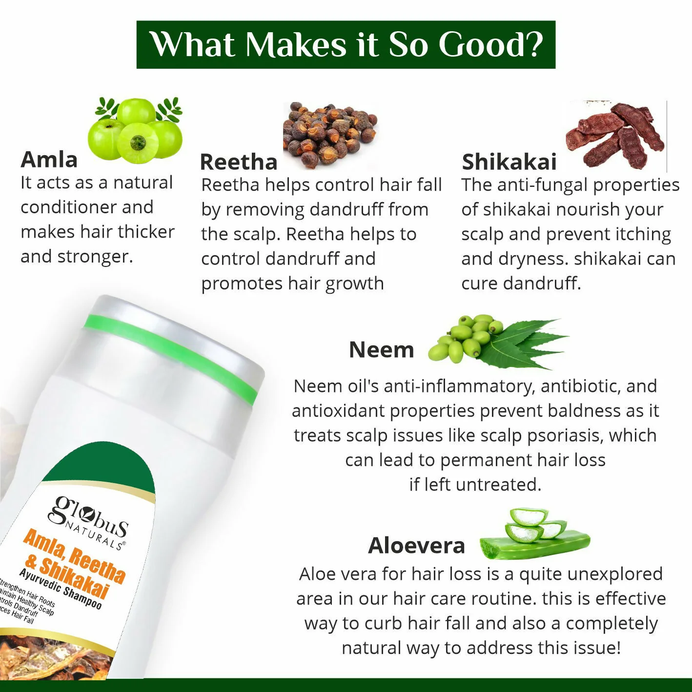 Globus Naturals Amla Reetha Shikakai Shampoo - Image 4