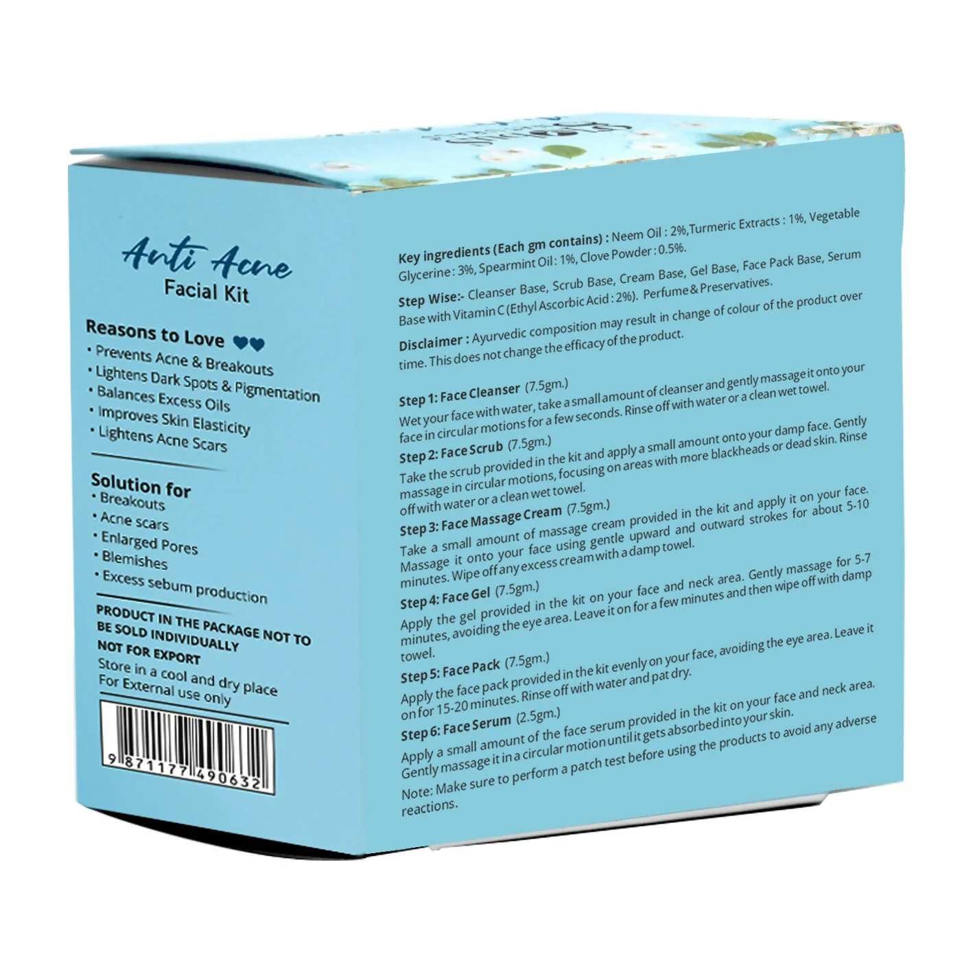 Globus Naturals Anti Acne 6 Step Facial Kit - Image 10