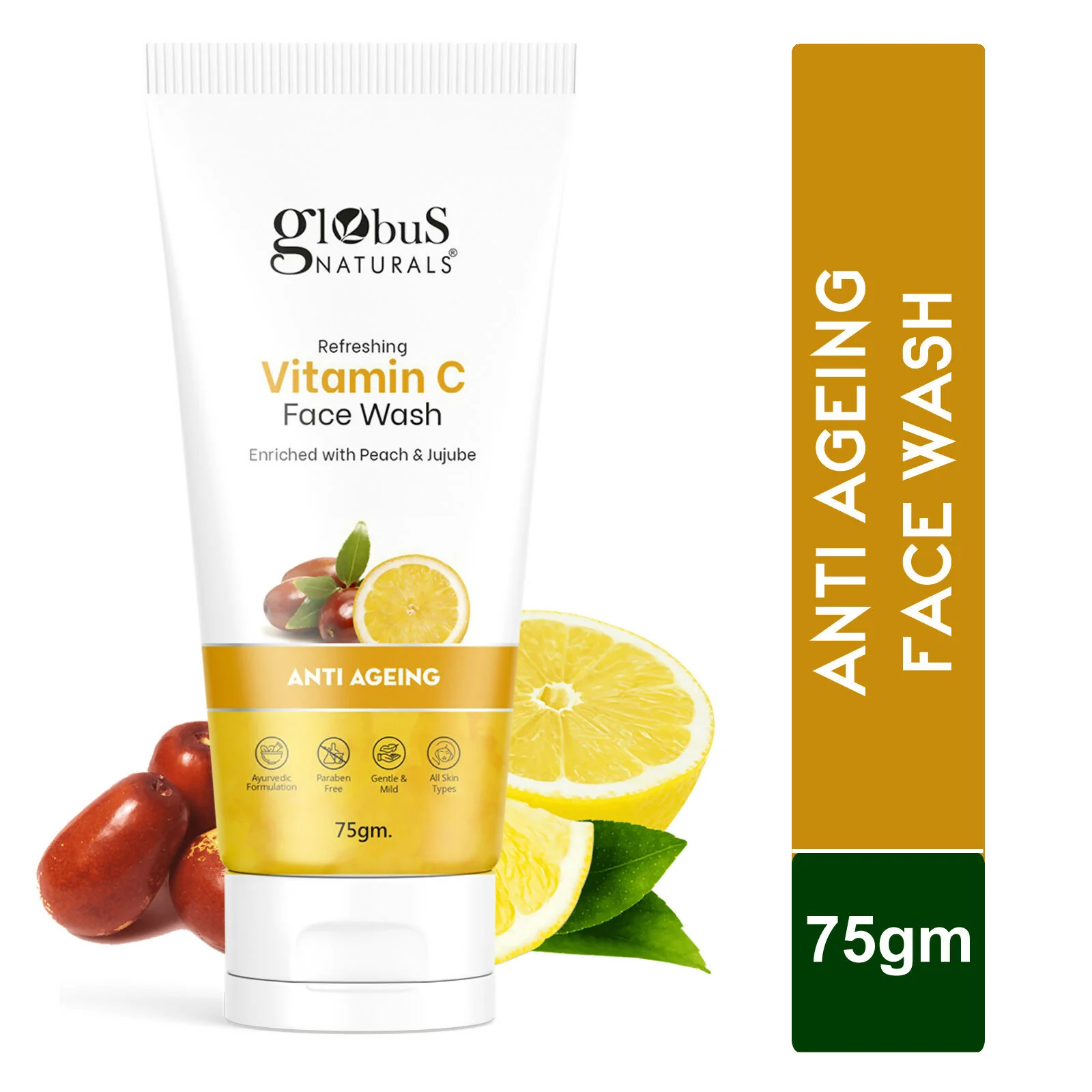 Globus Naturals Anti Ageing Globus Naturals Anti-Ageing Skin Brightening Vitamin C Face Wash - Image 3