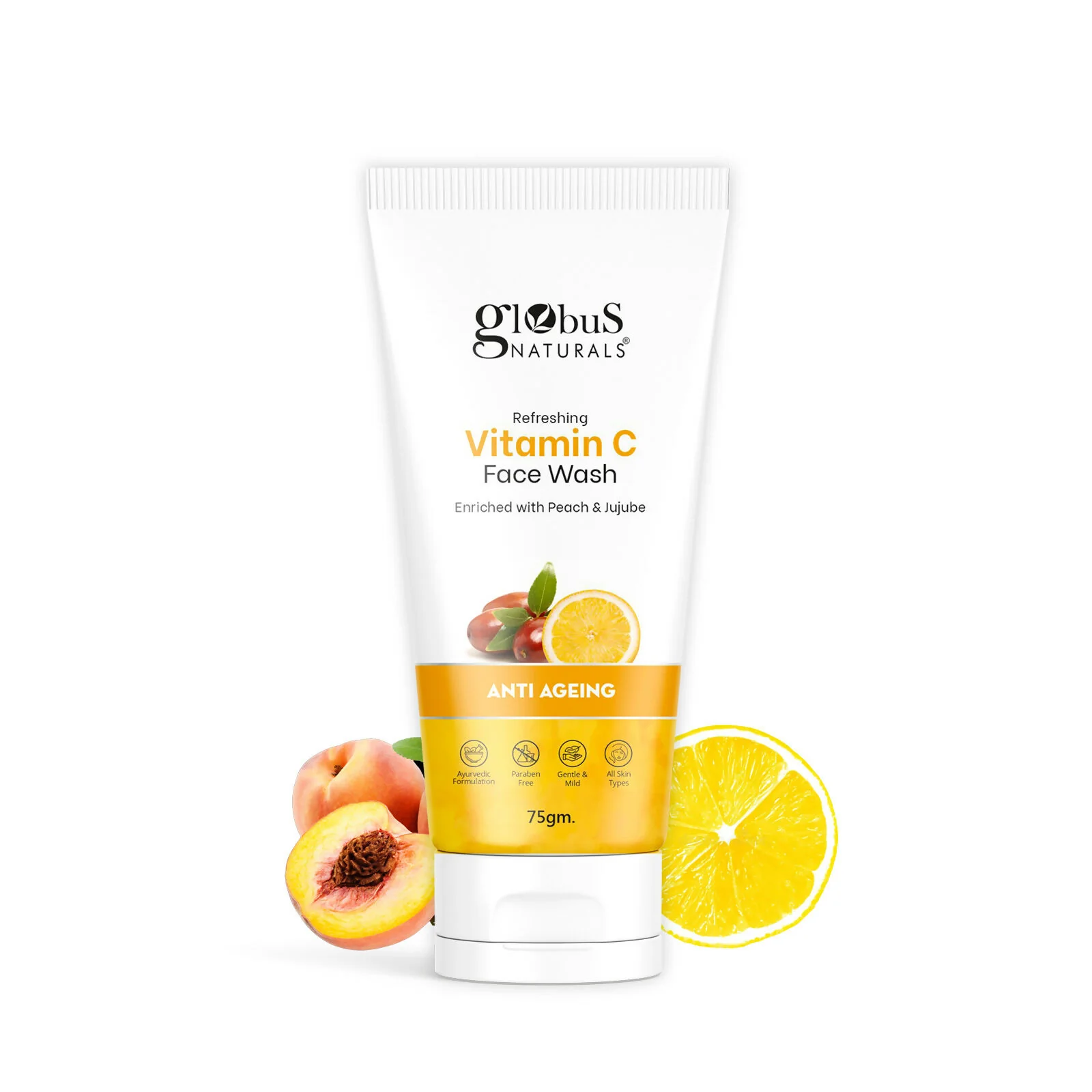 Globus Naturals Anti Ageing Globus Naturals Anti-Ageing Skin Brightening Vitamin C Face Wash - Image 4