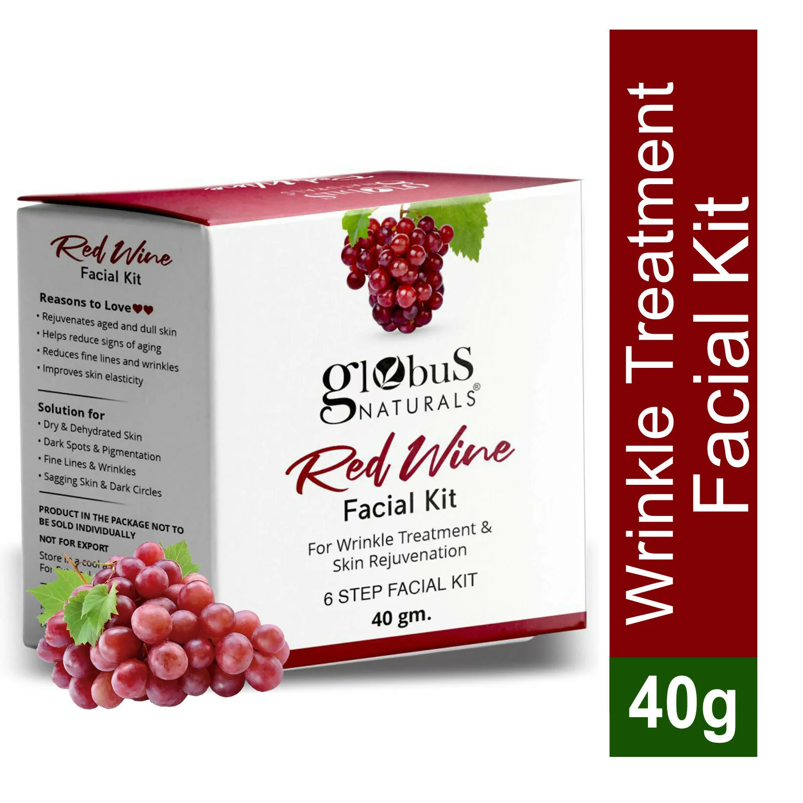 Globus Naturals Anti-Ageing Red Wine 6 Step Facial Kit - Image 3