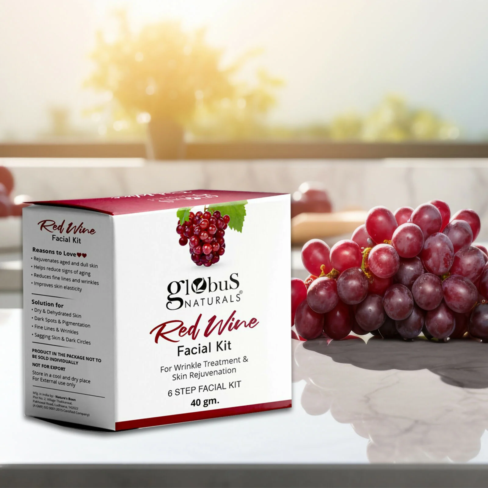 Globus Naturals Anti-Ageing Red Wine 6 Step Facial Kit - Image 9