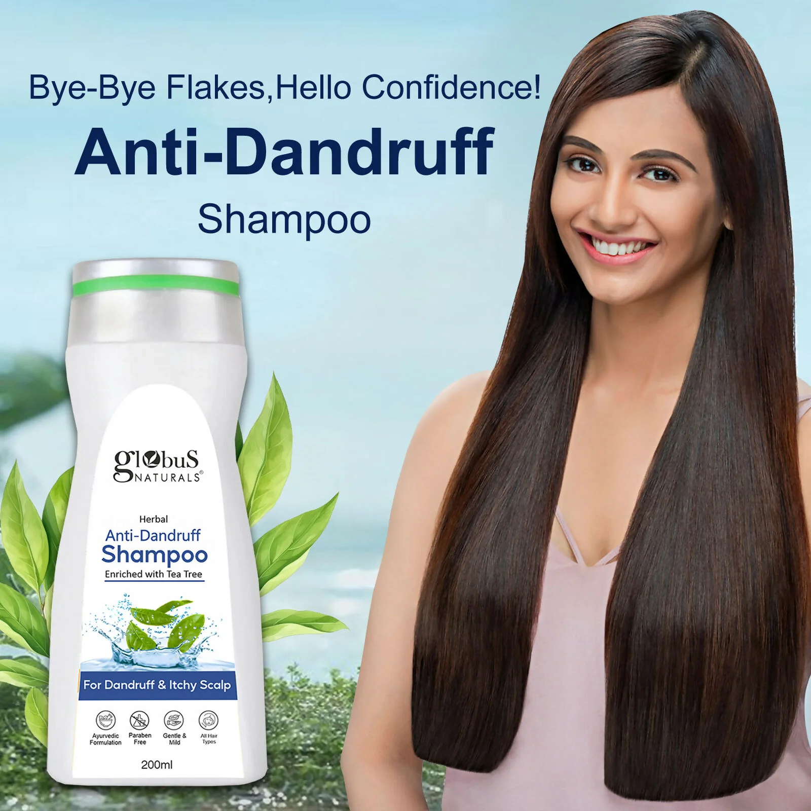 Globus Naturals Anti Dandruff Shampoo, For Dandruff and Itchy Scalp, Suitable For All Hair Types - Image 3