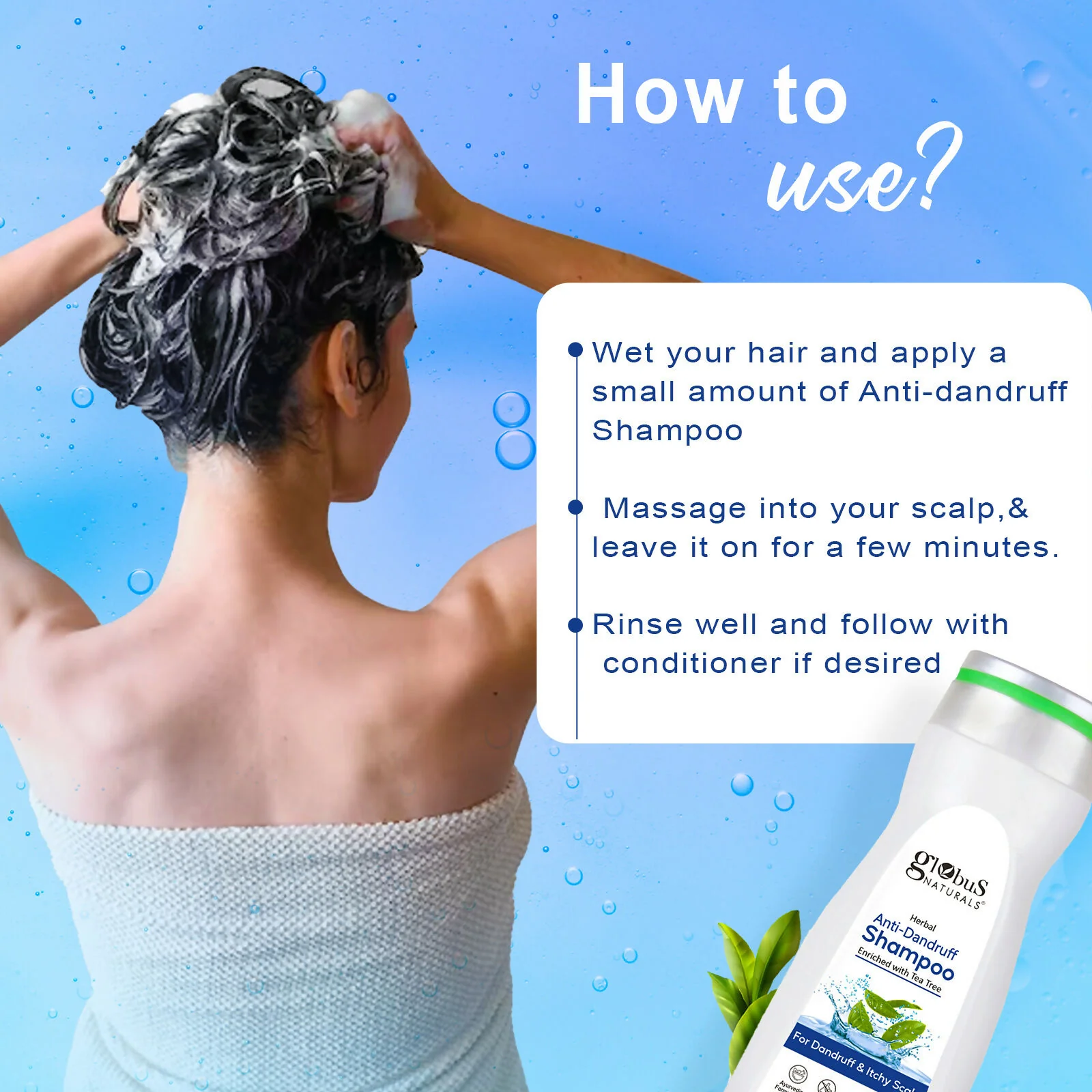 Globus Naturals Anti Dandruff Shampoo, For Dandruff and Itchy Scalp, Suitable For All Hair Types - Image 7