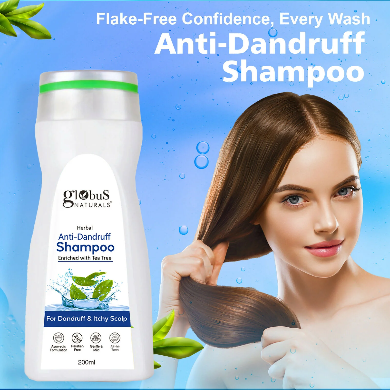 Globus Naturals Anti Dandruff Shampoo, For Dandruff and Itchy Scalp, Suitable For All Hair Types - Image 8