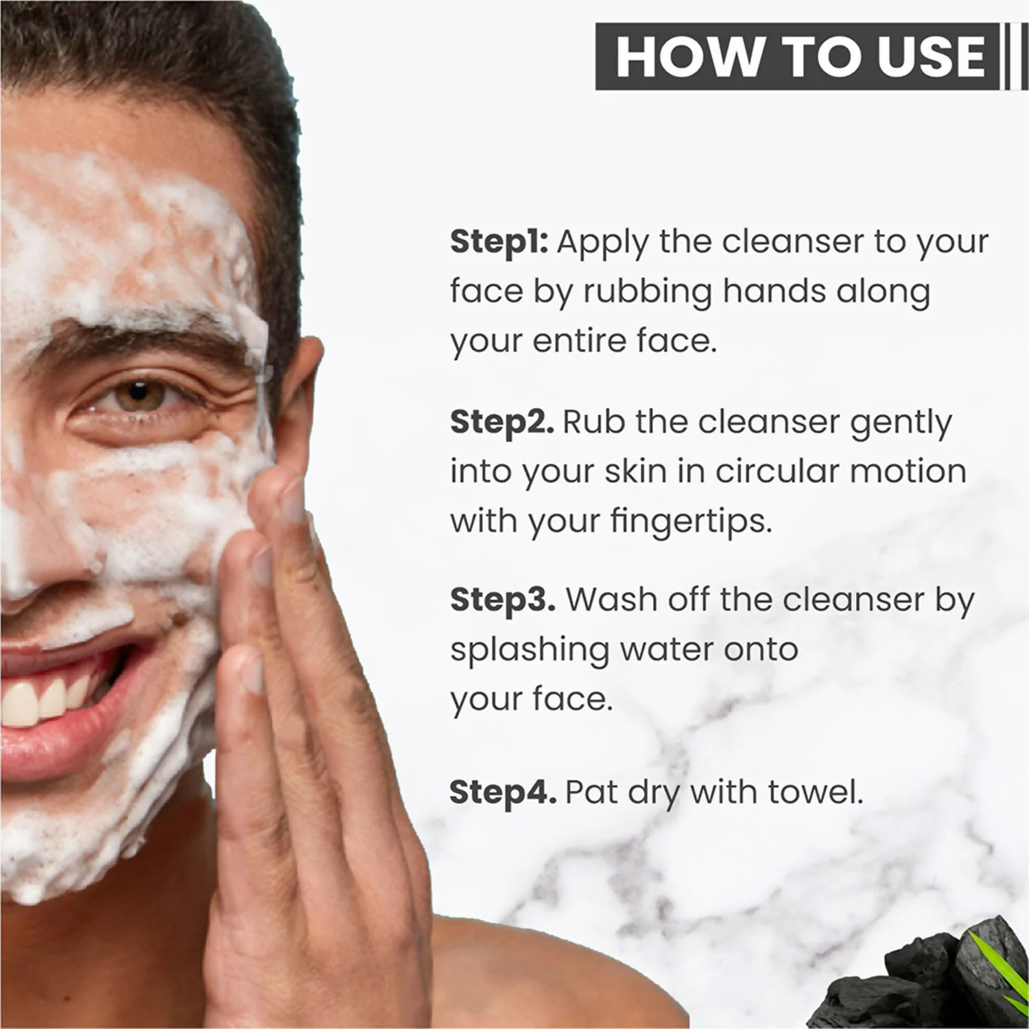 Globus Naturals Anti Pollution & Anti Acne Charcoal Face Wash For Men - Image 6