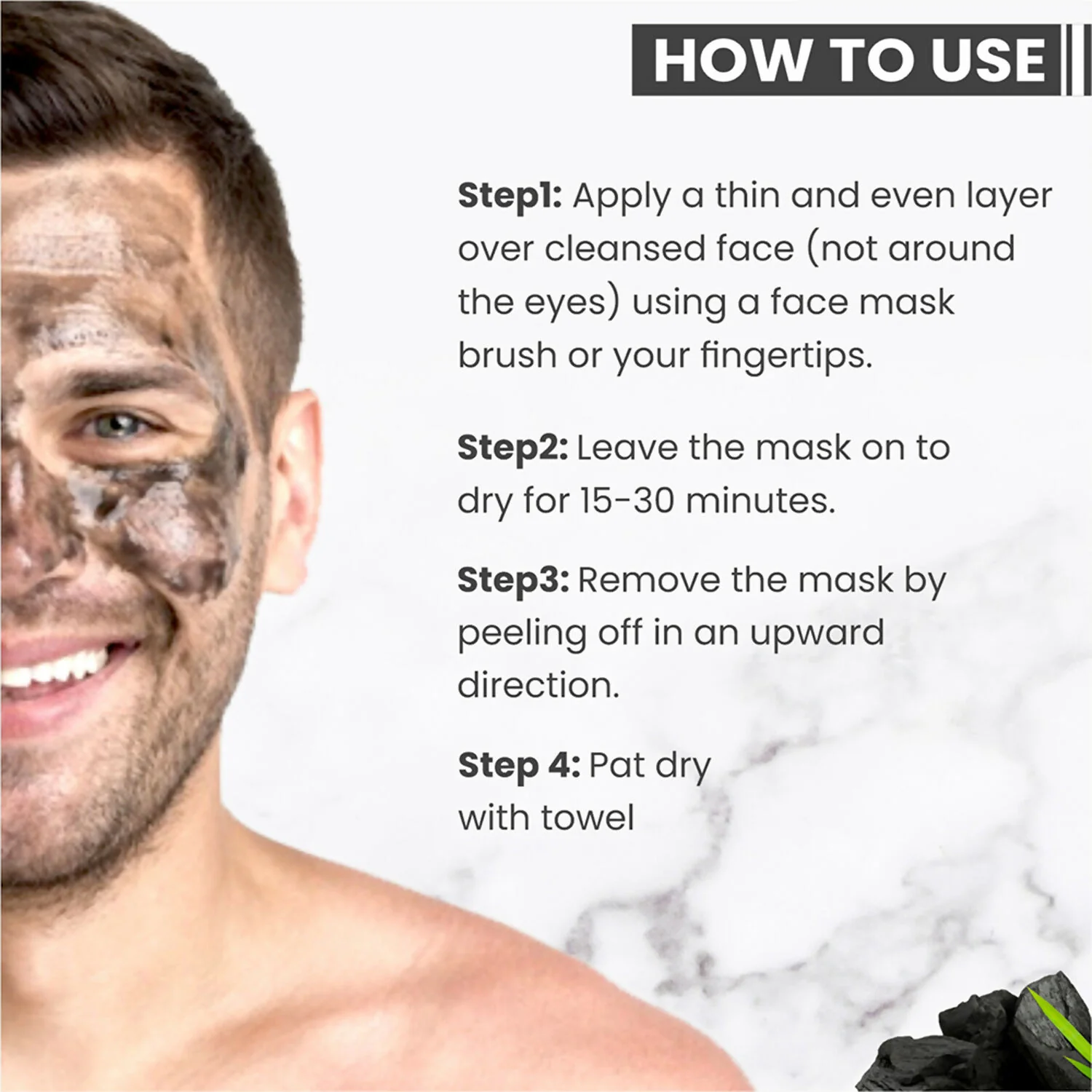 Globus Naturals Anti Pollution & Anti Acne Detox Charcoal Peel Off Mask For Men - Image 5