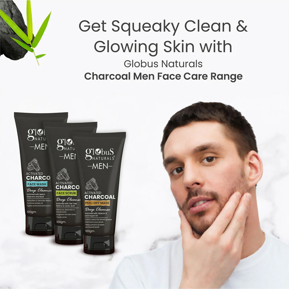 Globus Naturals Anti Pollution & Anti Acne Detox Charcoal Peel Off Mask For Men - Image 6