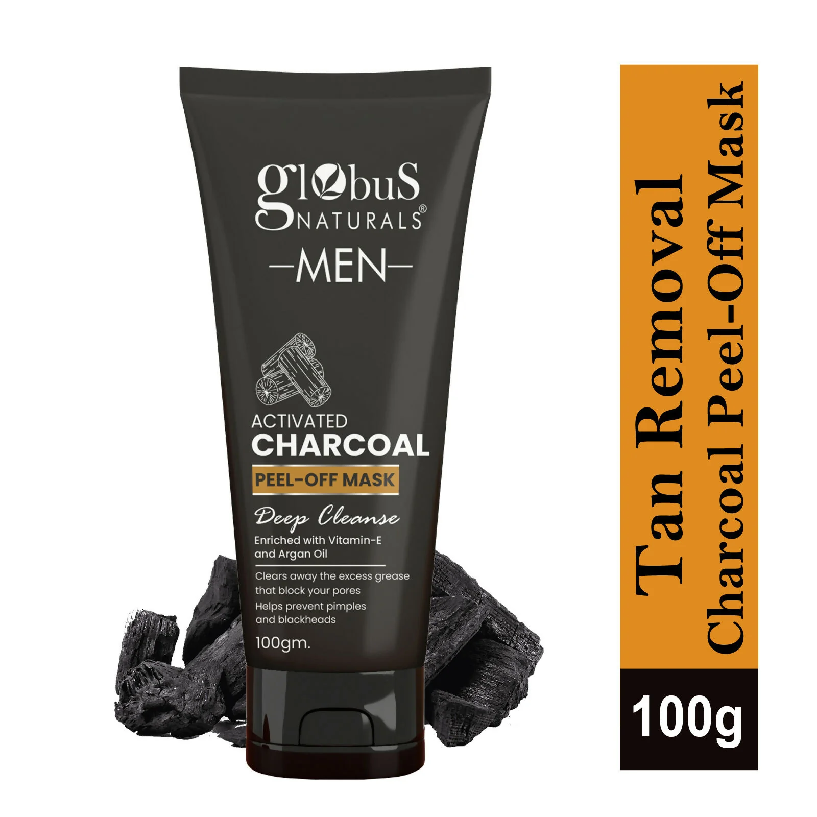 Globus Naturals Anti Pollution & Anti Acne Detox Charcoal Peel Off Mask For Men - Image 7