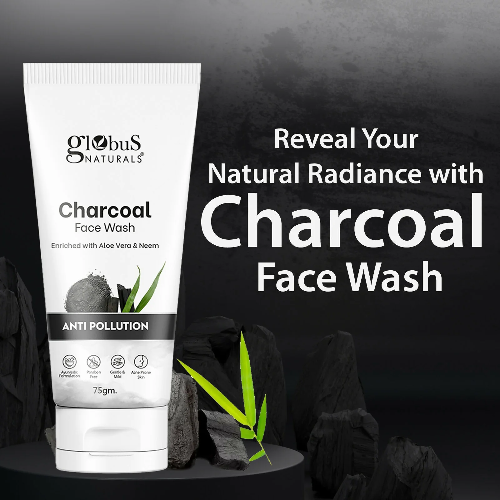 Globus Naturals Anti Pollution Charcoal Face Wash - Image 4