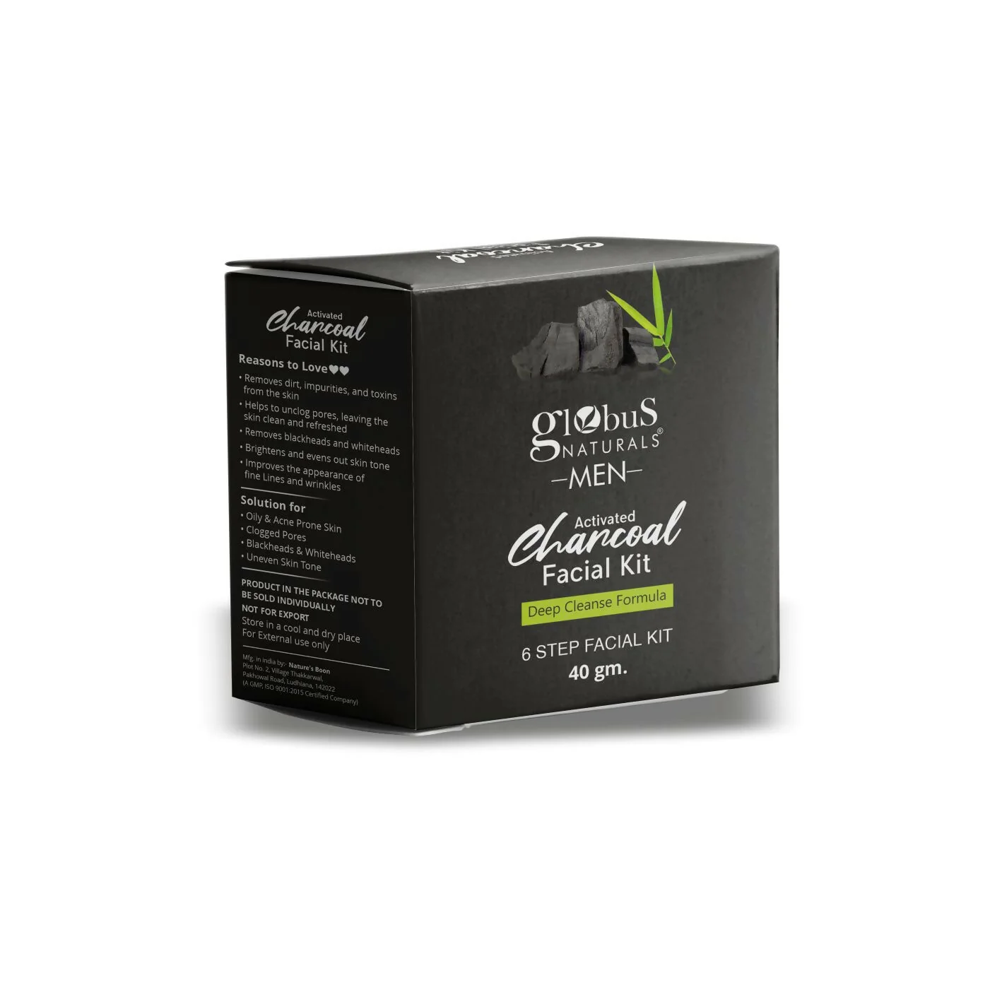 Globus Naturals Anti-Pollution Charcoal Men 6 Step Facial Kit