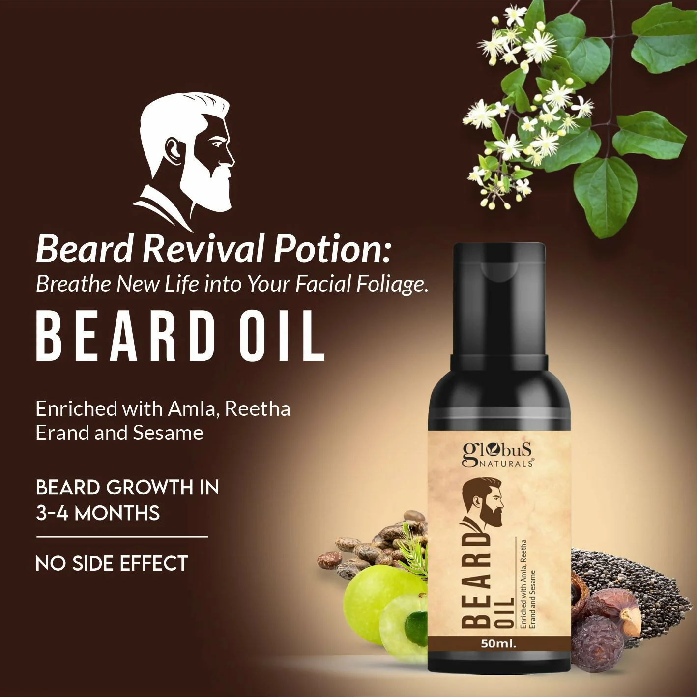 Globus Naturals Ayurvedic Beard Oil - Image 3