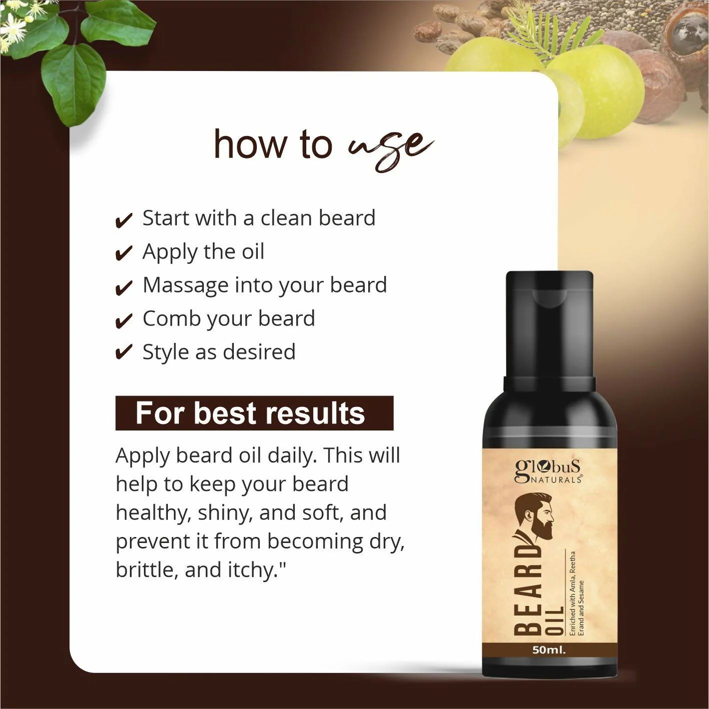 Globus Naturals Ayurvedic Beard Oil - Image 8