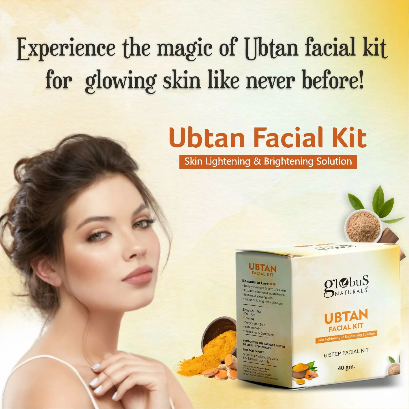 Globus Naturals Brightening Ubtan 6 Step Facial Kit - Image 4