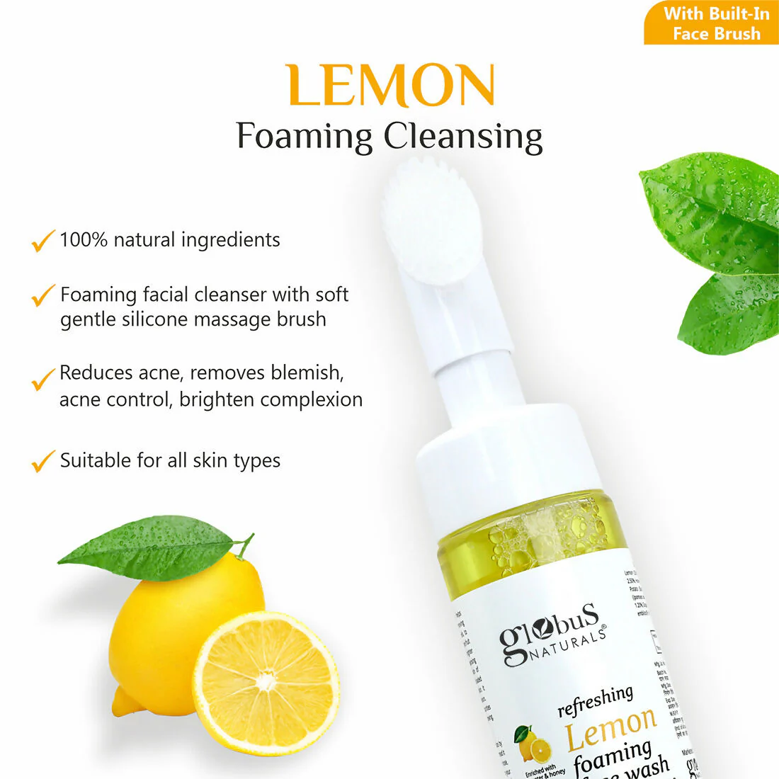 Globus Naturals Brush Lemon Face wash - Image 2