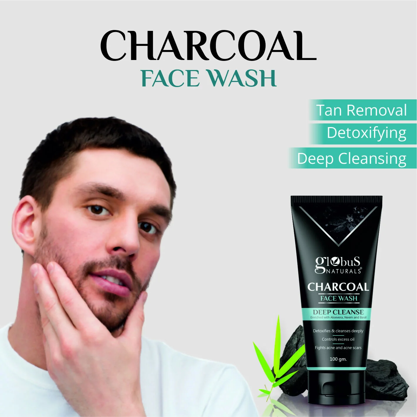 Globus Naturals Charcoal Face Wash - Image 3