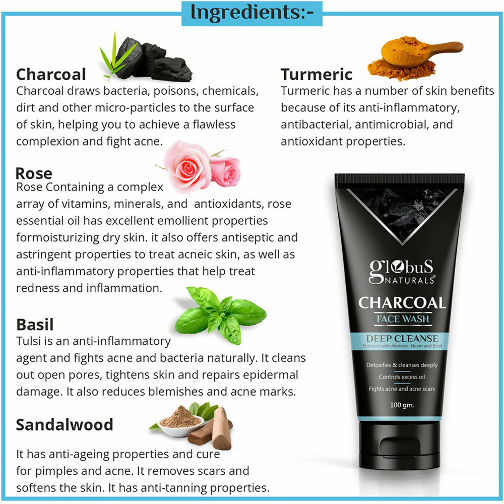 Globus Naturals Charcoal Face Wash - Image 4