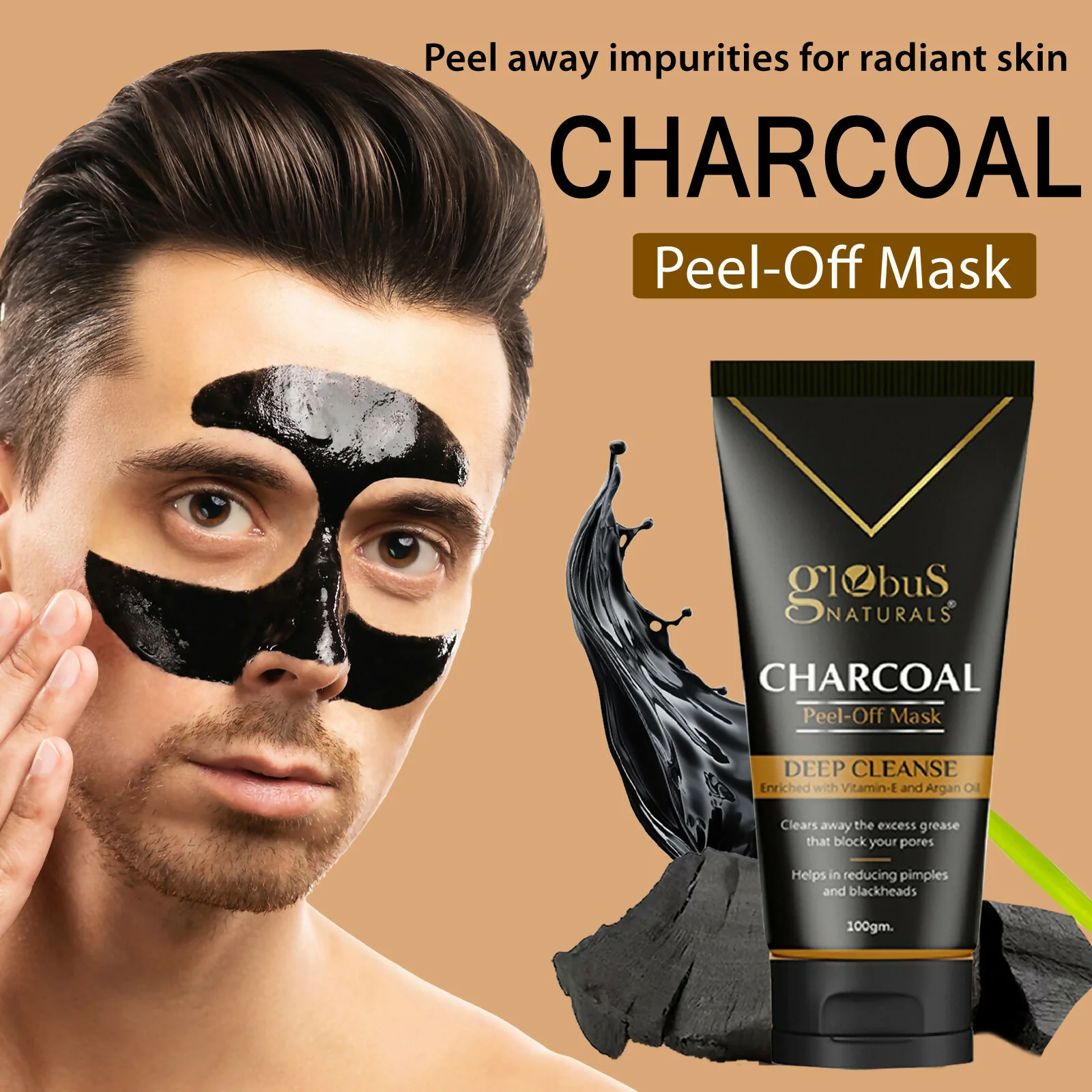 Globus Naturals Charcoal Peel Off Mask - Image 3
