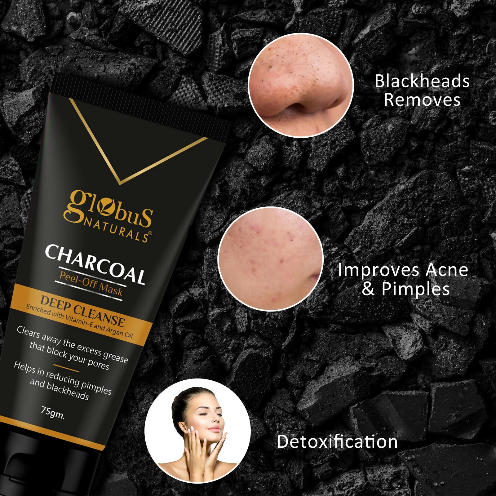 Globus Naturals Charcoal Peel Off Mask - Image 6