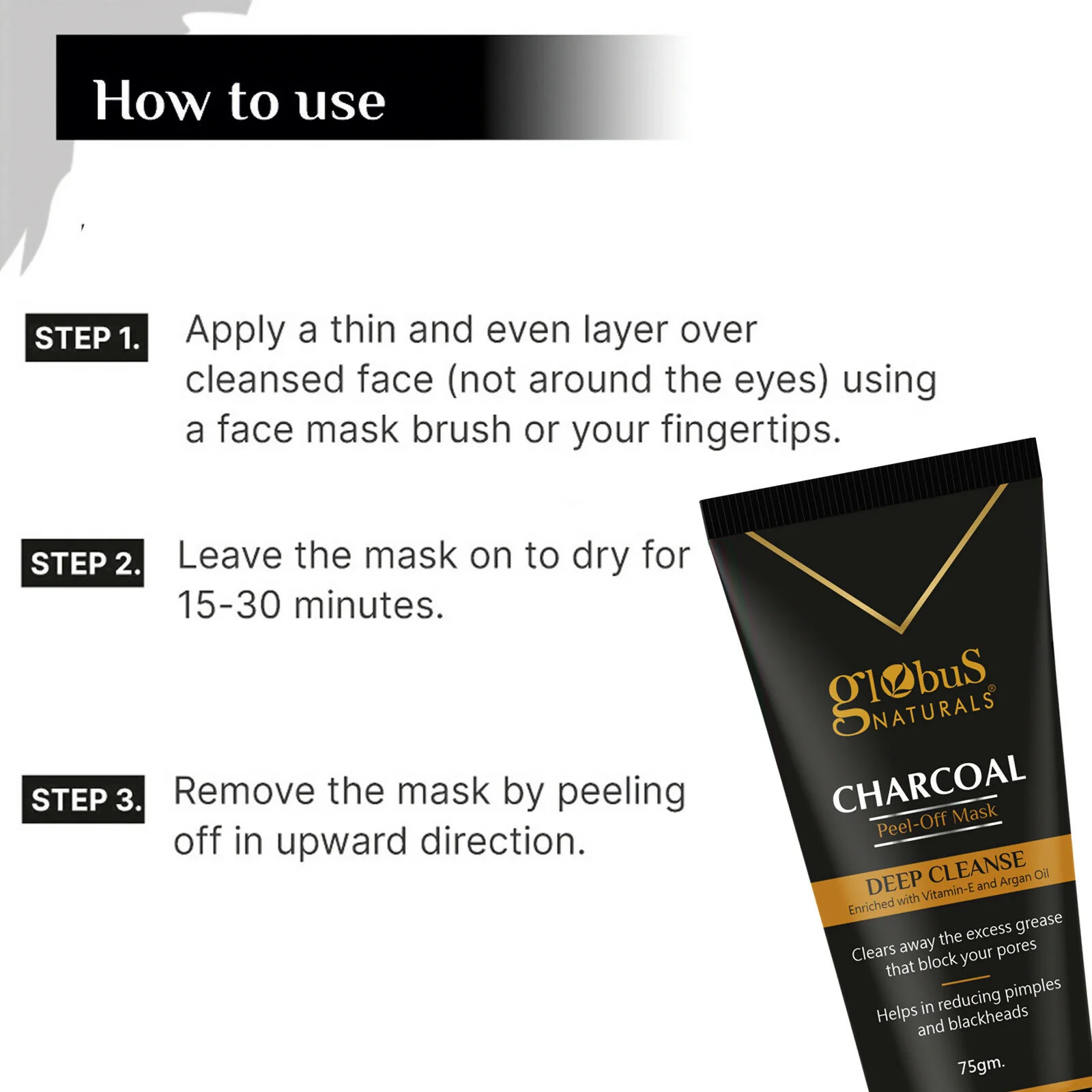 Globus Naturals Charcoal Peel Off Mask - Image 8