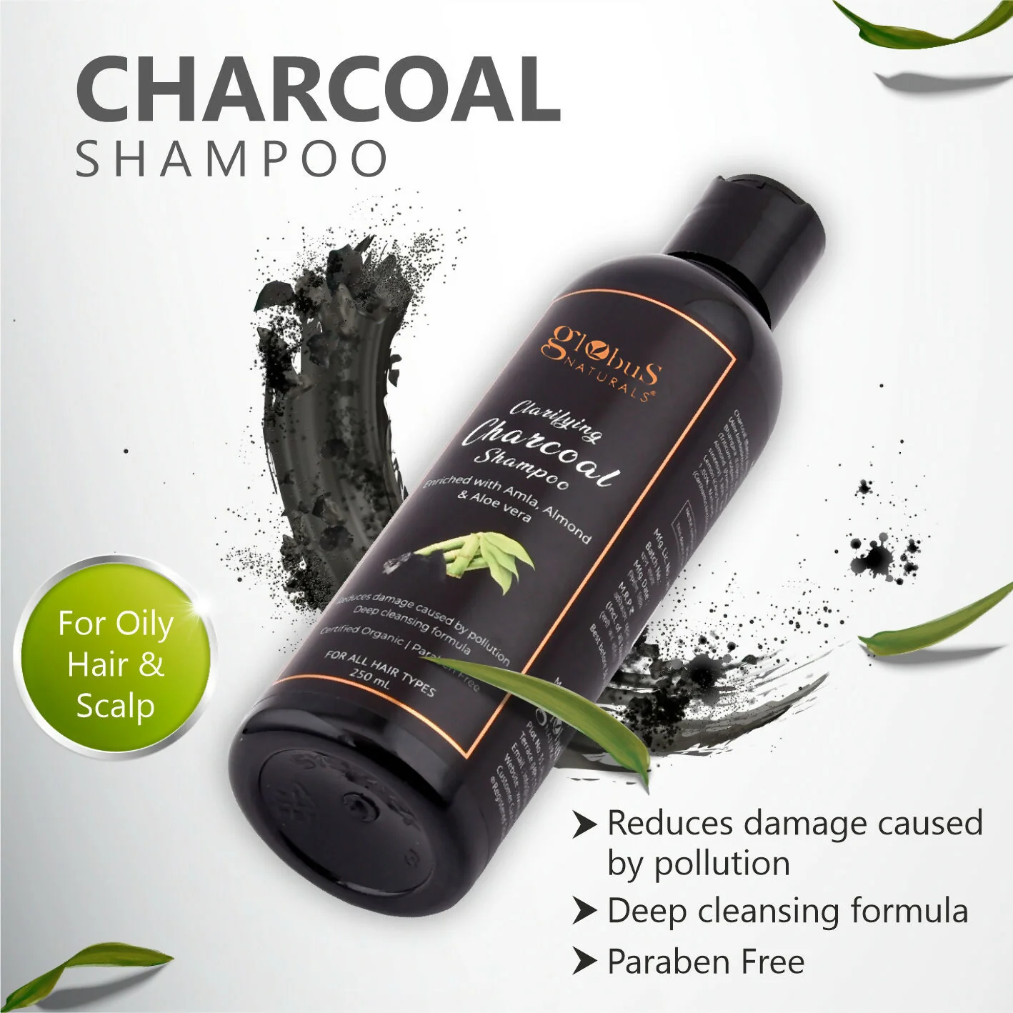 Globus Naturals Charcoal Shampoo - Image 3