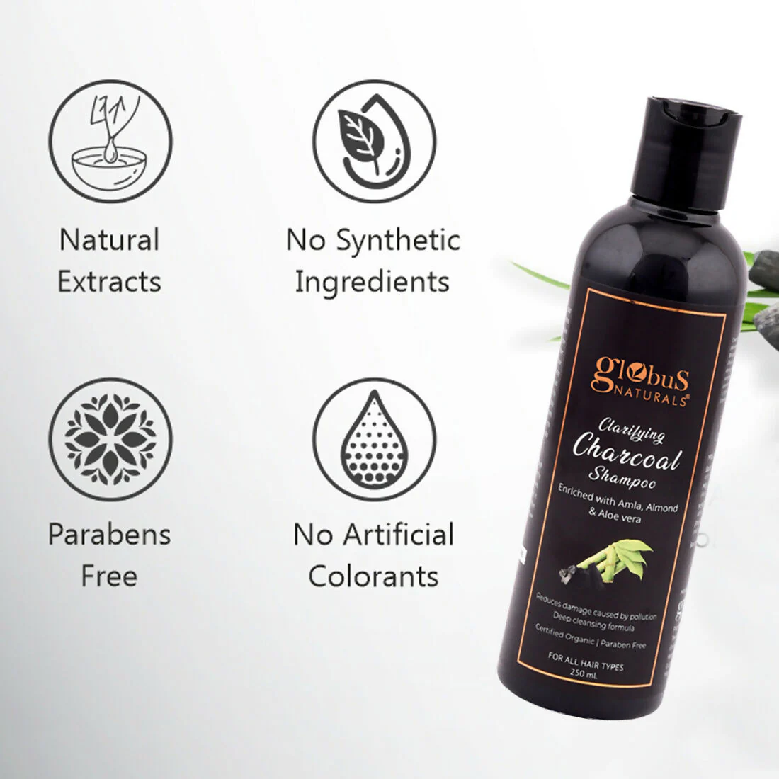Globus Naturals Charcoal Shampoo - Image 4