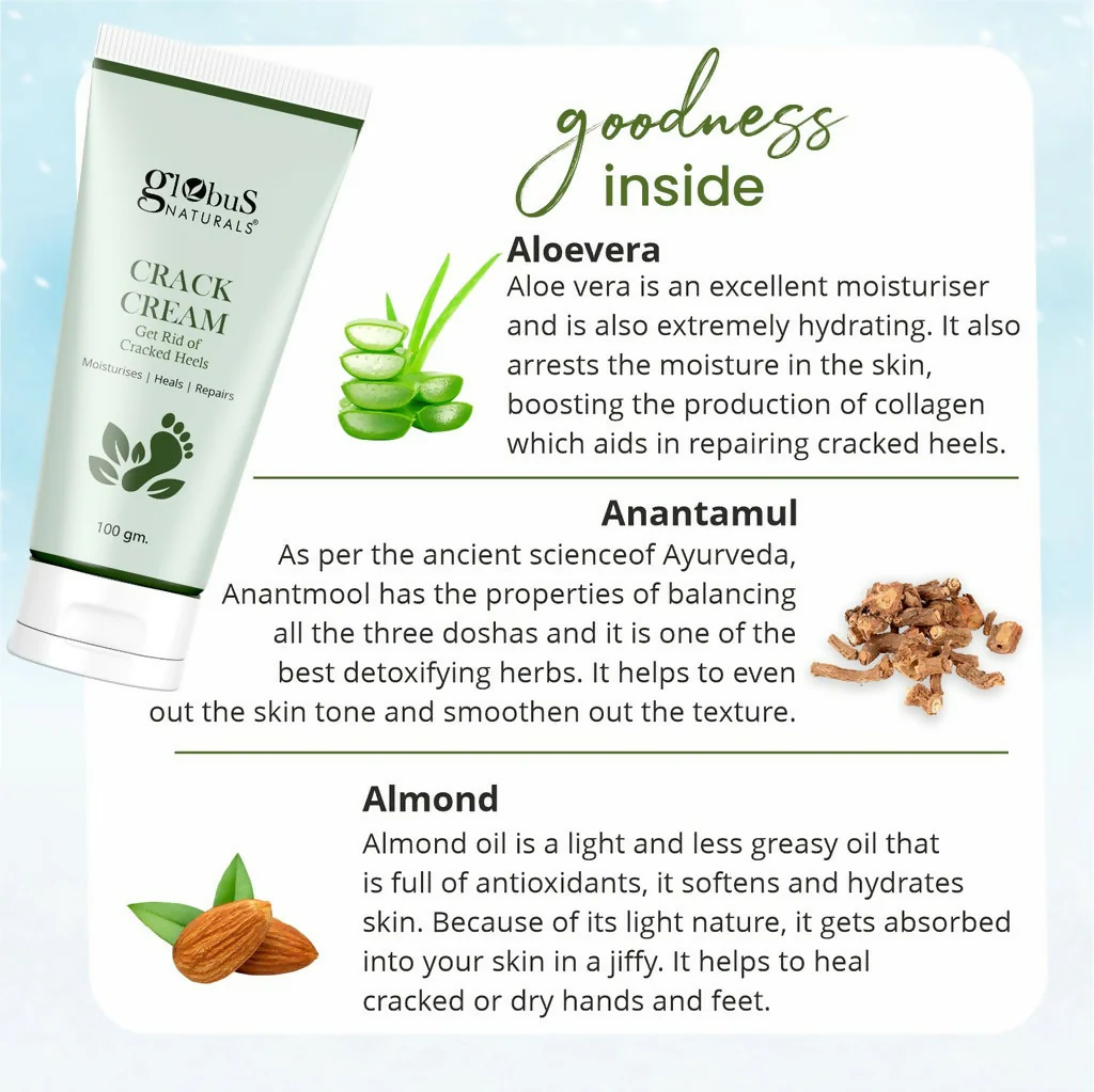 Globus Naturals Crack Cream for Dry & Cracked Heels & Feet - Image 3