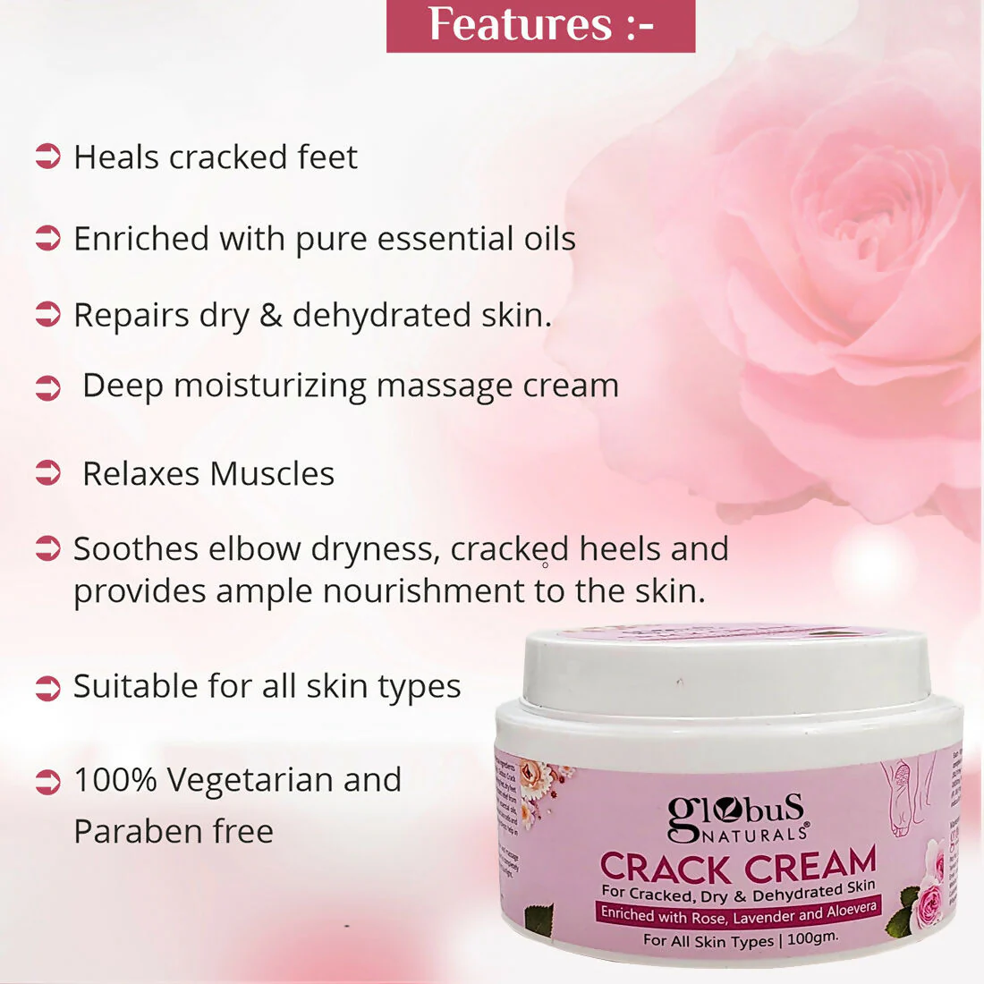 Globus Naturals Crack Cream Rose - Image 8