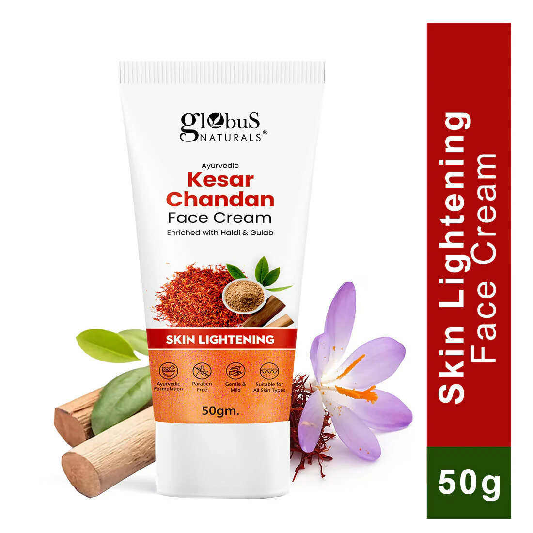Globus Naturals Daily Glow Kesar Chandan Face Cream with SPF, Skin Lightening Formula For All Skin Types - Image 3
