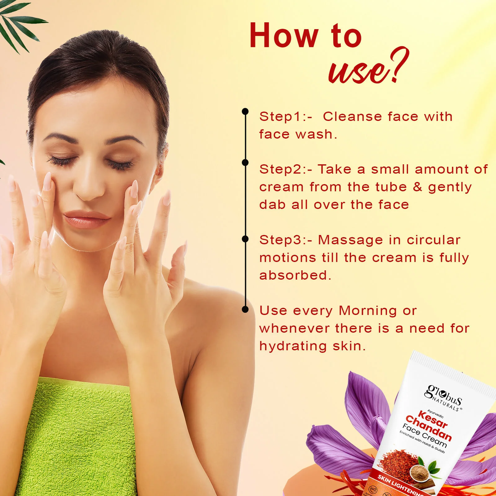 Globus Naturals Daily Glow Kesar Chandan Face Cream with SPF, Skin Lightening Formula For All Skin Types - Image 6