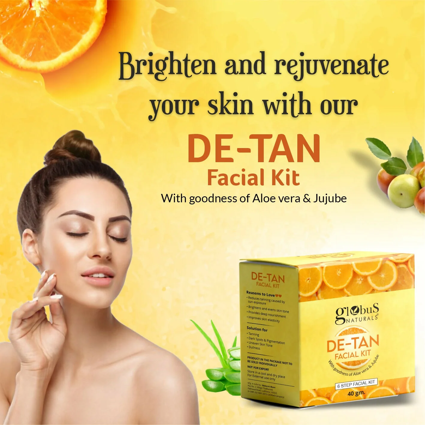 Globus Naturals De-Tan 6 Step Facial Kit - Image 4