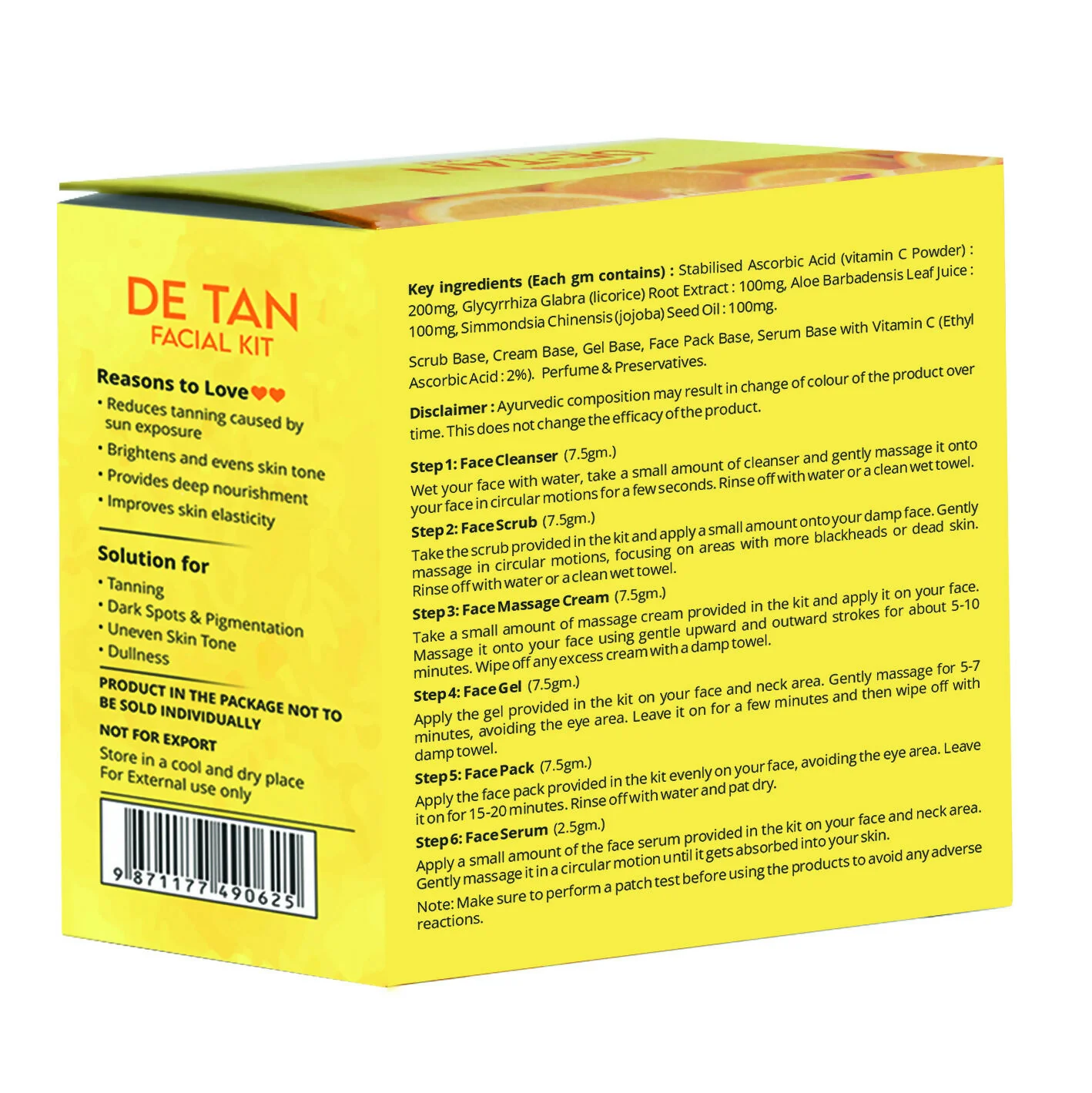 Globus Naturals De-Tan 6 Step Facial Kit - Image 8
