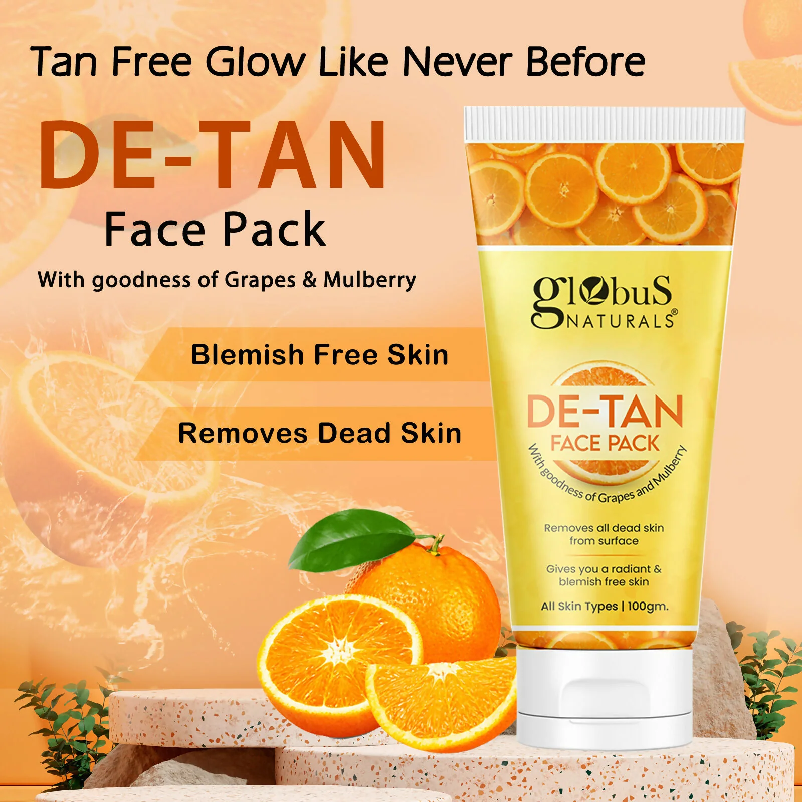 Globus Naturals De Tan Face Pack, Suitable For All Skin Types - Image 5
