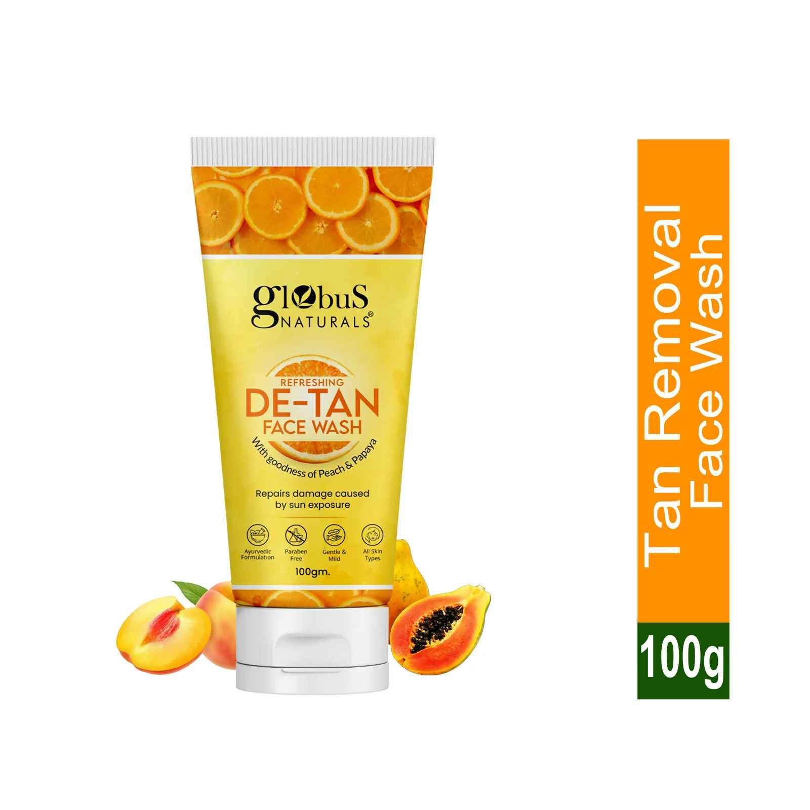 Globus Naturals De Tan Face Wash, Suitable For All Skin Types - Image 2