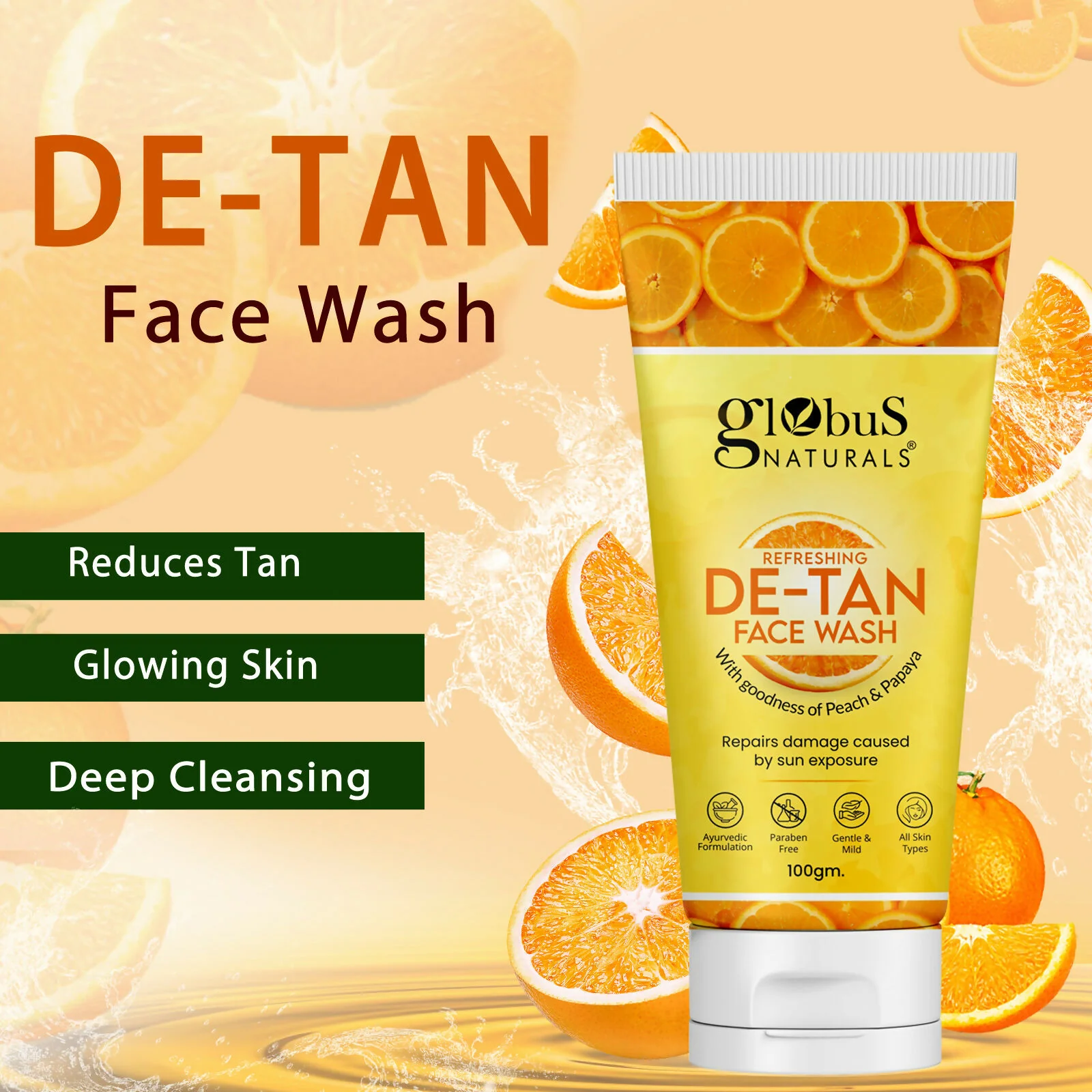 Globus Naturals De Tan Face Wash, Suitable For All Skin Types - Image 6
