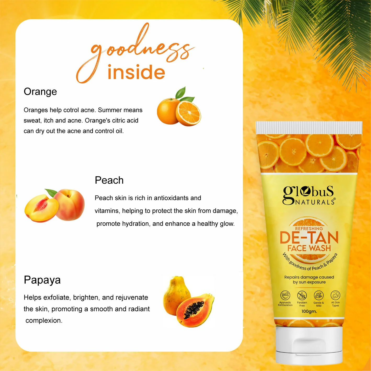 Globus Naturals De Tan Face Wash, Suitable For All Skin Types - Image 8