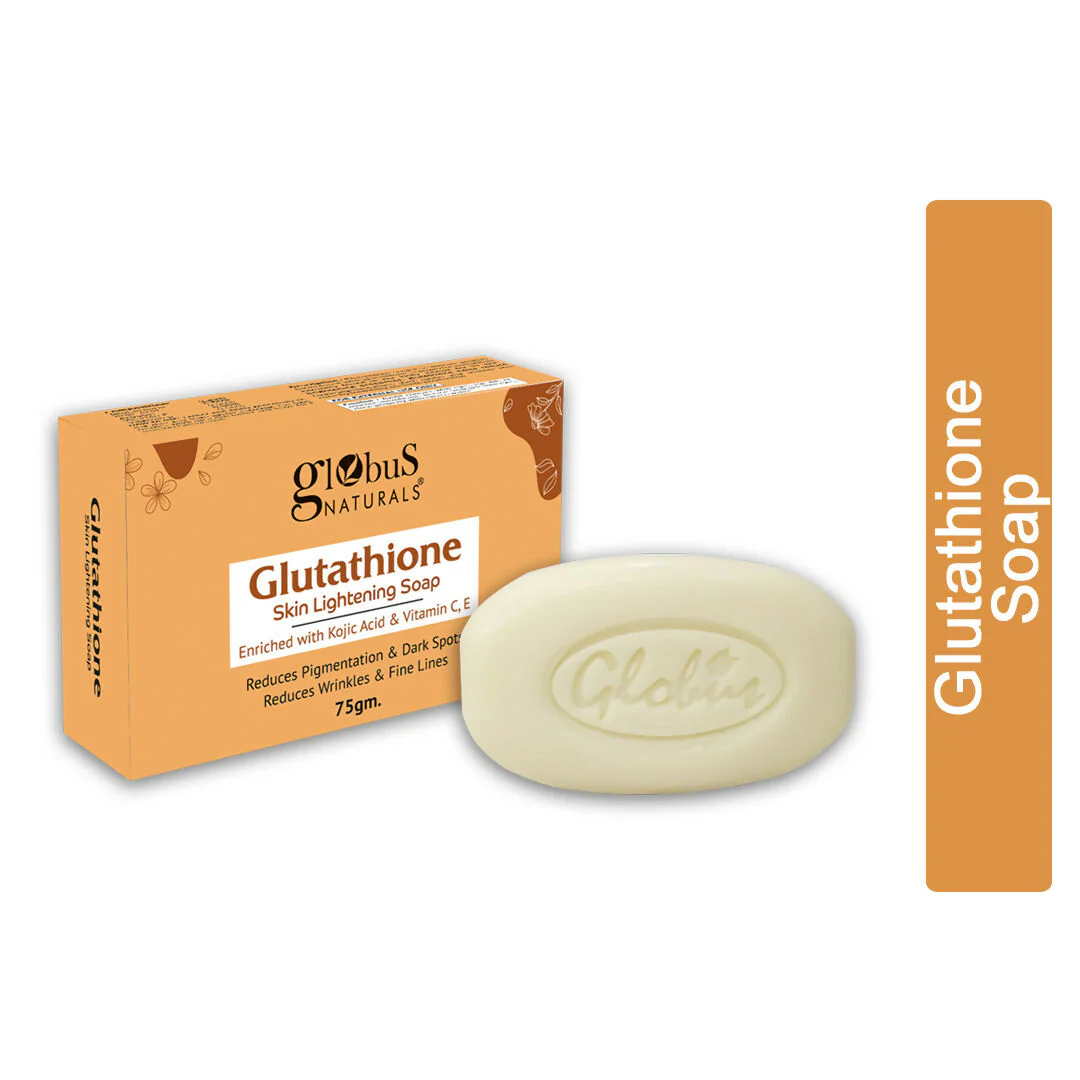 Globus Naturals Glutathione Skin Lightening Soap Enriched with Kojic Acid & Vitamin C, E, Reduces Dark Spots, Wrinkles & Fine Lines - Image 3