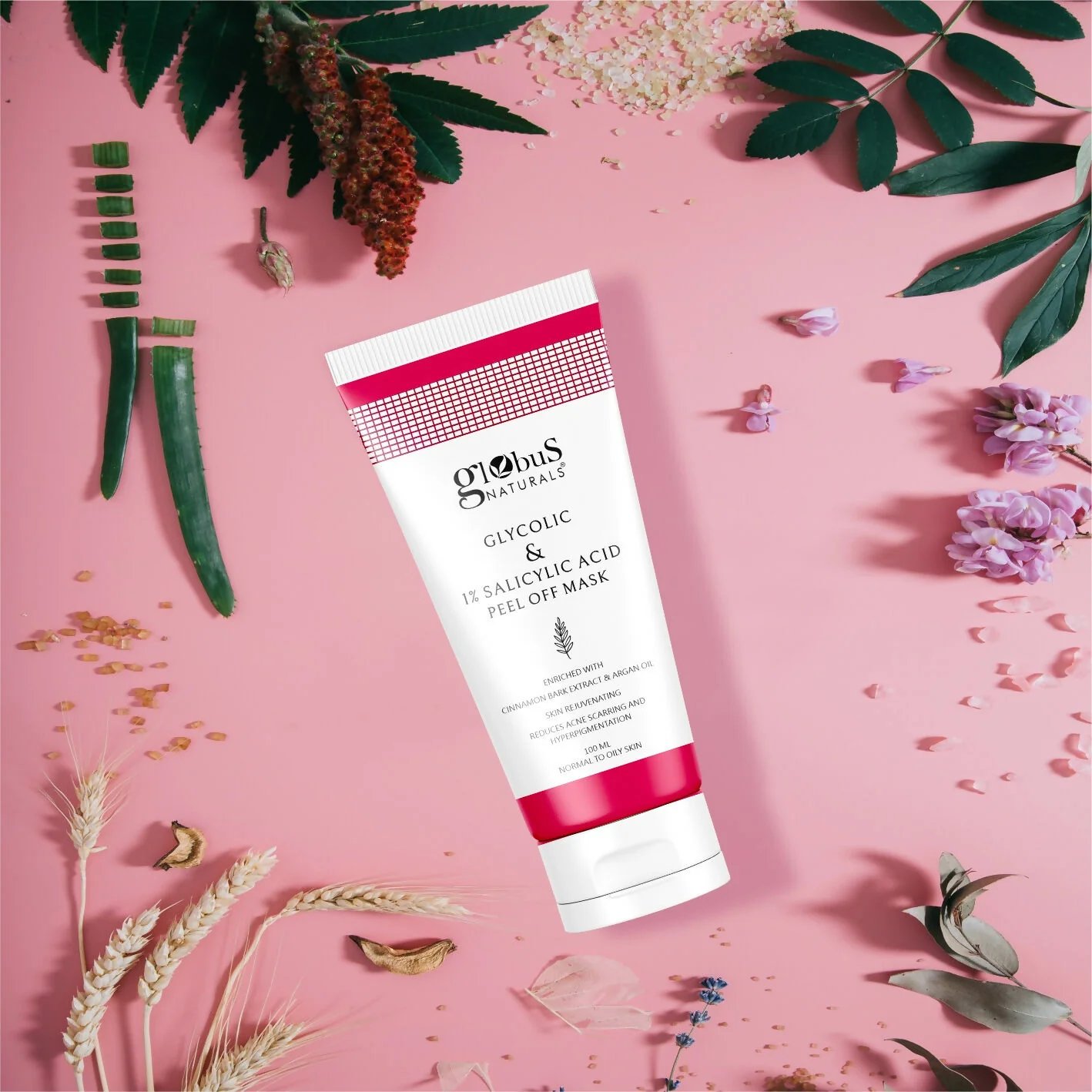 Globus Naturals Glycolic & 1% Salicylic Acid Anti Acne Peel Off Mask - Image 7